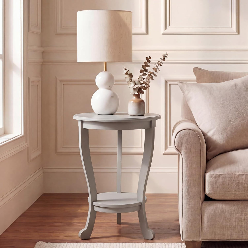 SAFAVIEH Furniture - Mary Pedestal Table - Robins Egg Blue - Solid Wood - Farmhouse Pedestal Design - Ideal for Living Room, Entryway, Home Office, 18.1' W x 18.1' D x 26' H (AMH5711L)