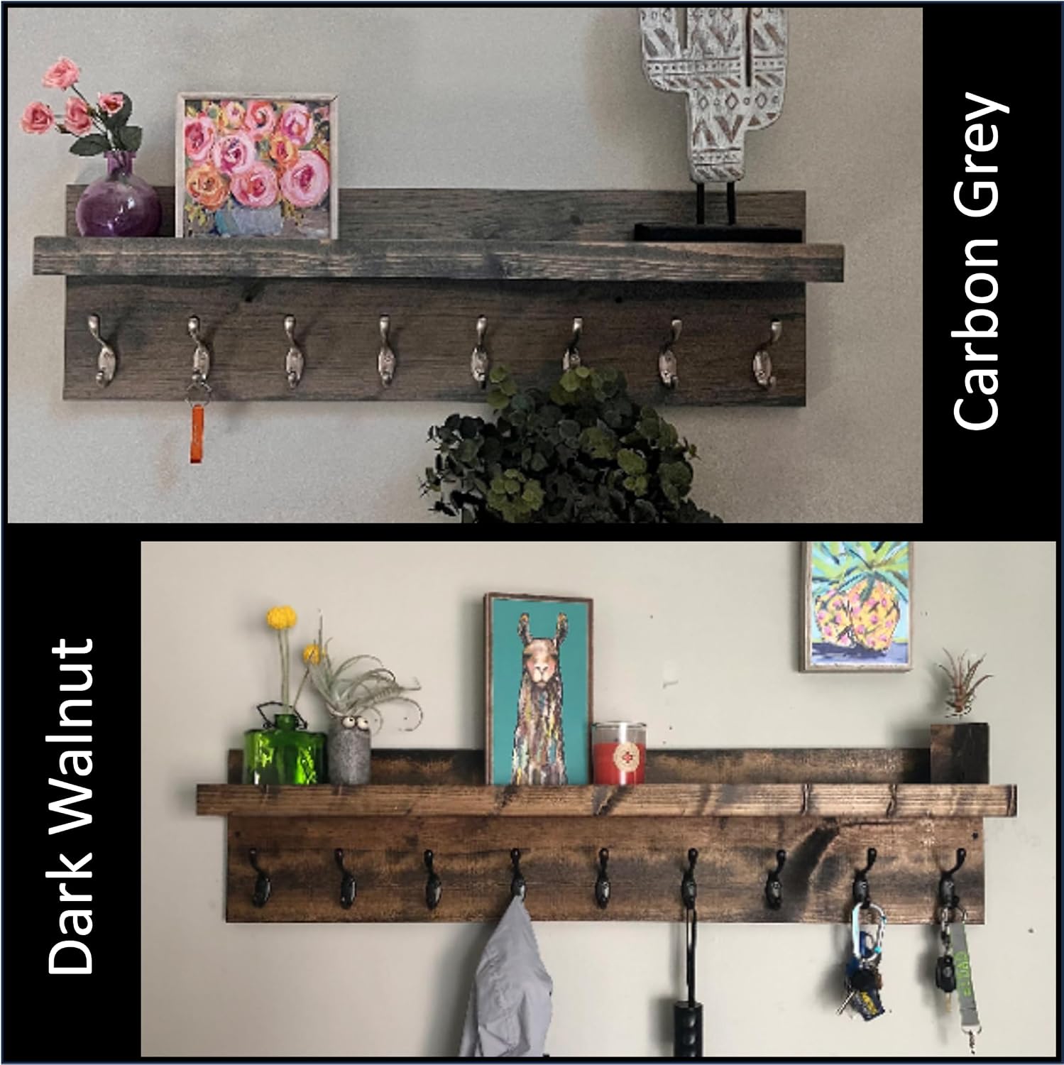 Coat Rack with Shelf | Choose your Length, Towel Rack, Entryway Organizer, Wall Mounted Hooks