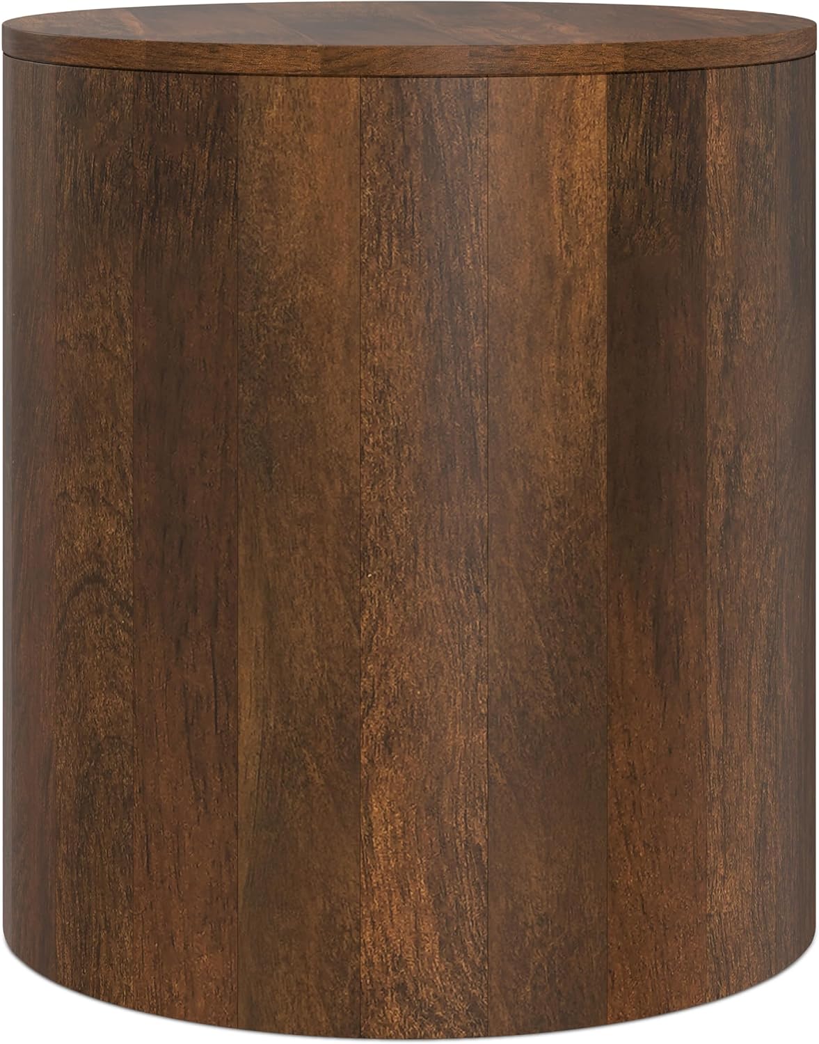 SIMPLIHOME Millbury End Table - 20 inch Wide Solid Mango Wood Round Side Table in Walnut Brown, Contemporary Accent Table for Living Room, Bedroom or Entryway with Handcrafted Design, Assembled