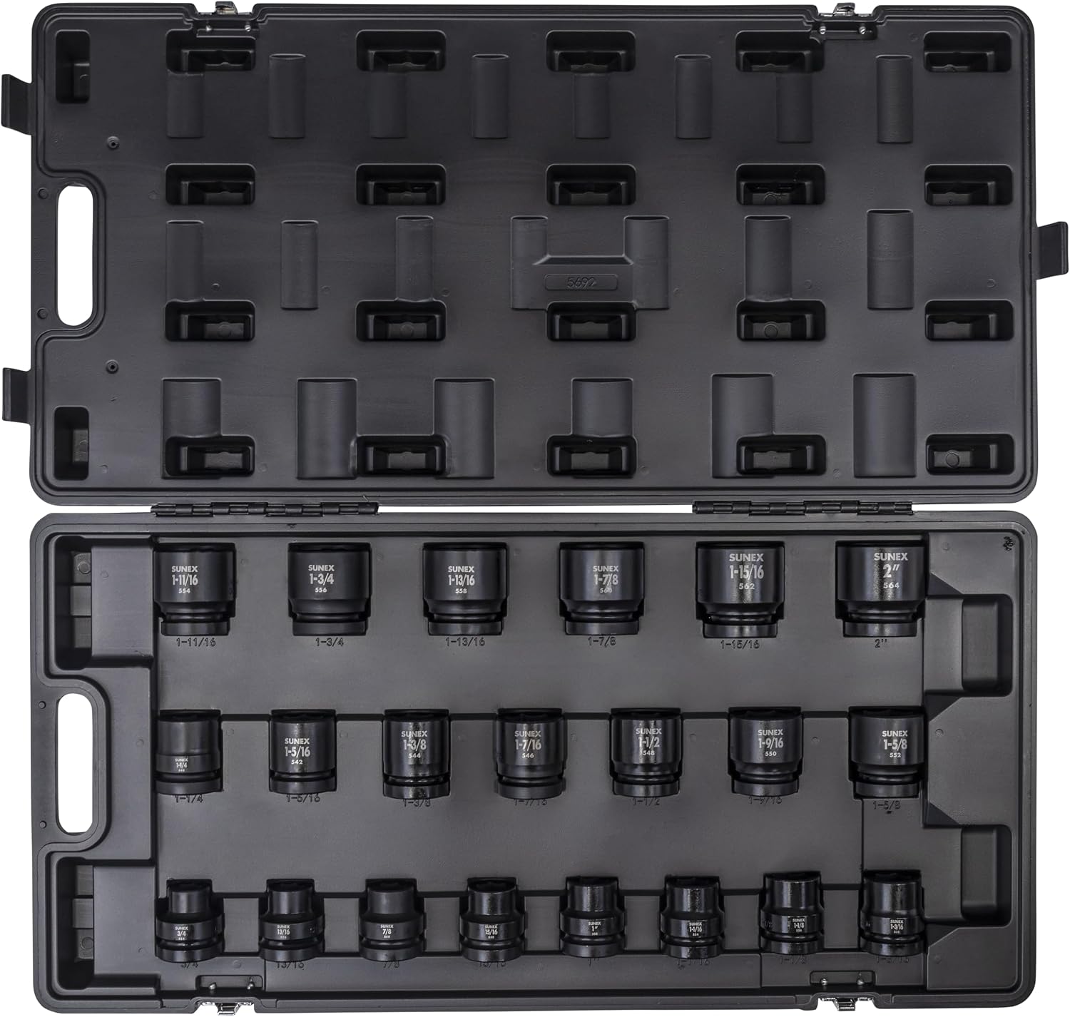 Sunex 5692 1-Inch Drive Fractional SAE 3/4-Inch to 2-Inch Impact Socket Set, 21 piece