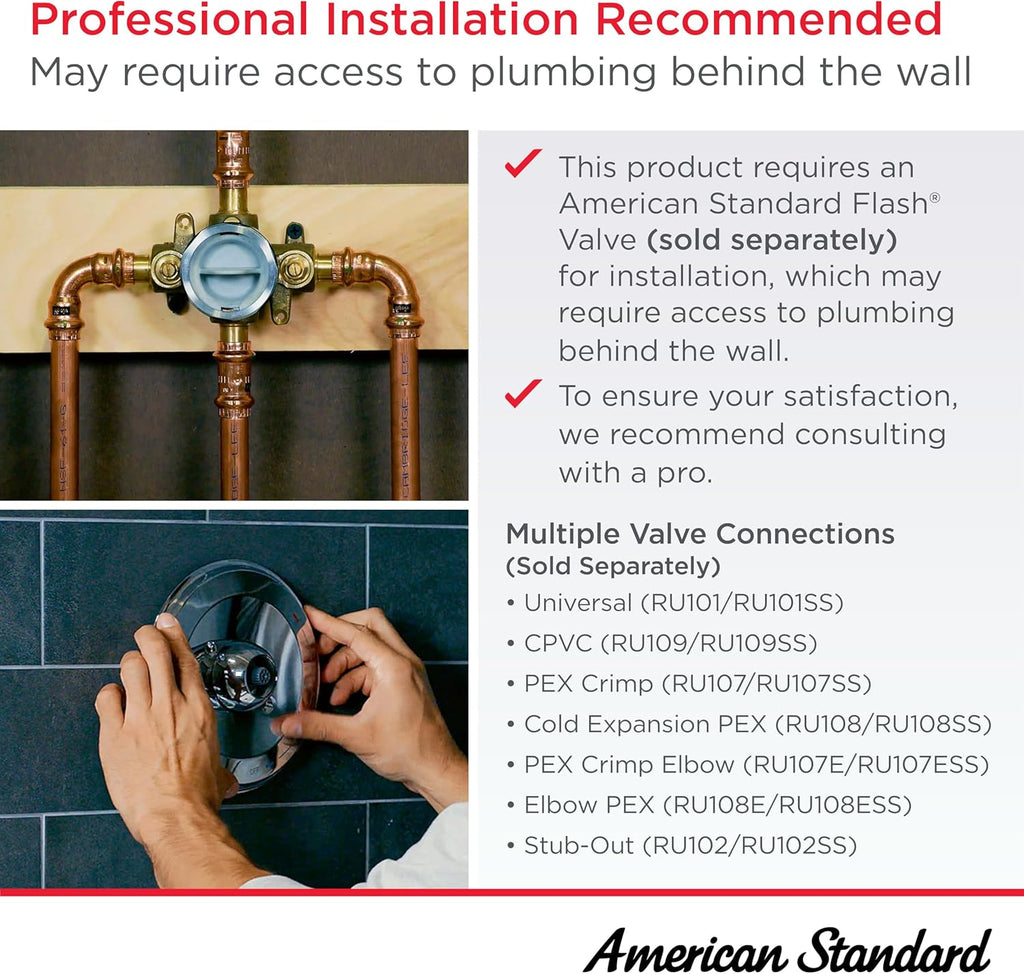 American Standard TU455507.295 Town Square S Shower Only Trim Kit with Cartridge-1.8 GPM, Brushed Nickel
