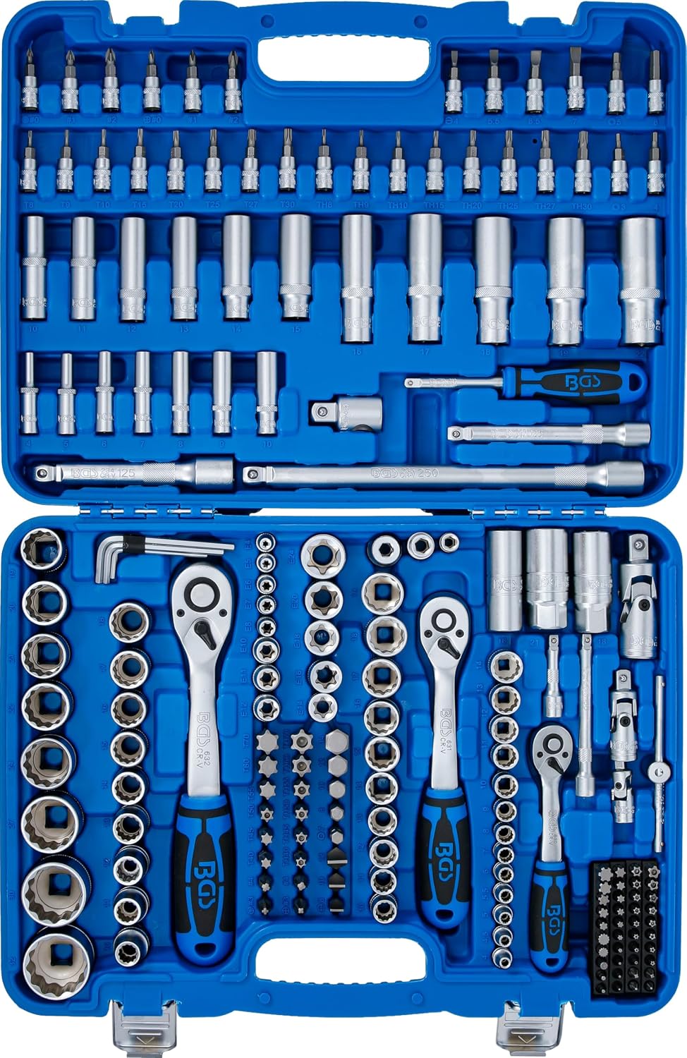 BGS 2286 | Socket Set 12-point | 6.3 mm (1/4') / 10 mm (3/8') / 12.5 mm (1/2') | 192 pcs.
