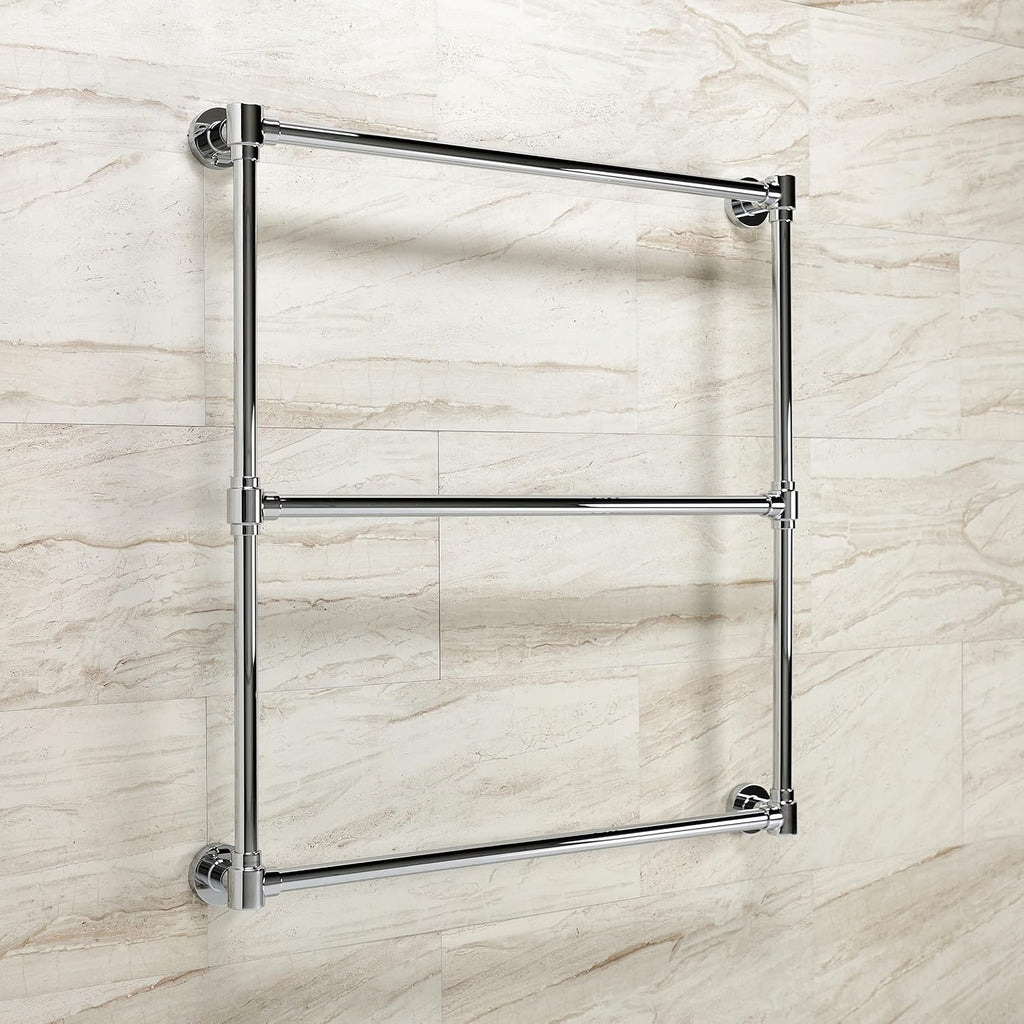 Kingston Brass DTM323031 Gallant 30-Inch x 32-Inch Wall Mount Towel Rack, Polished Chrome