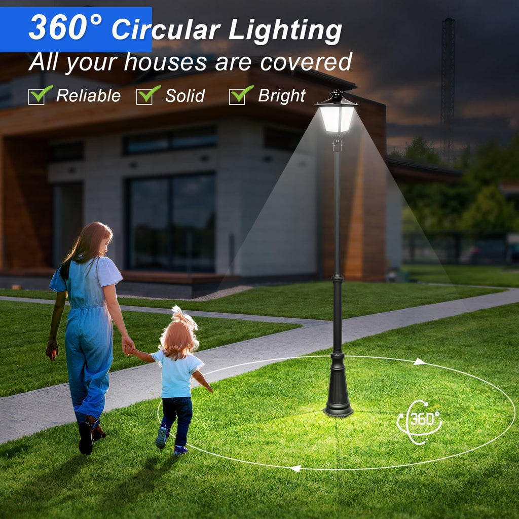 LED Post Top Light 60W/50W/30W Power Tunable, 3CCT 3000K/4000K/5000K Outdoor Post Pole Lights, IP65 Waterproof LED Parking Lot Light for Garden Yard Street Lighting, AC100-277V UL Listed
