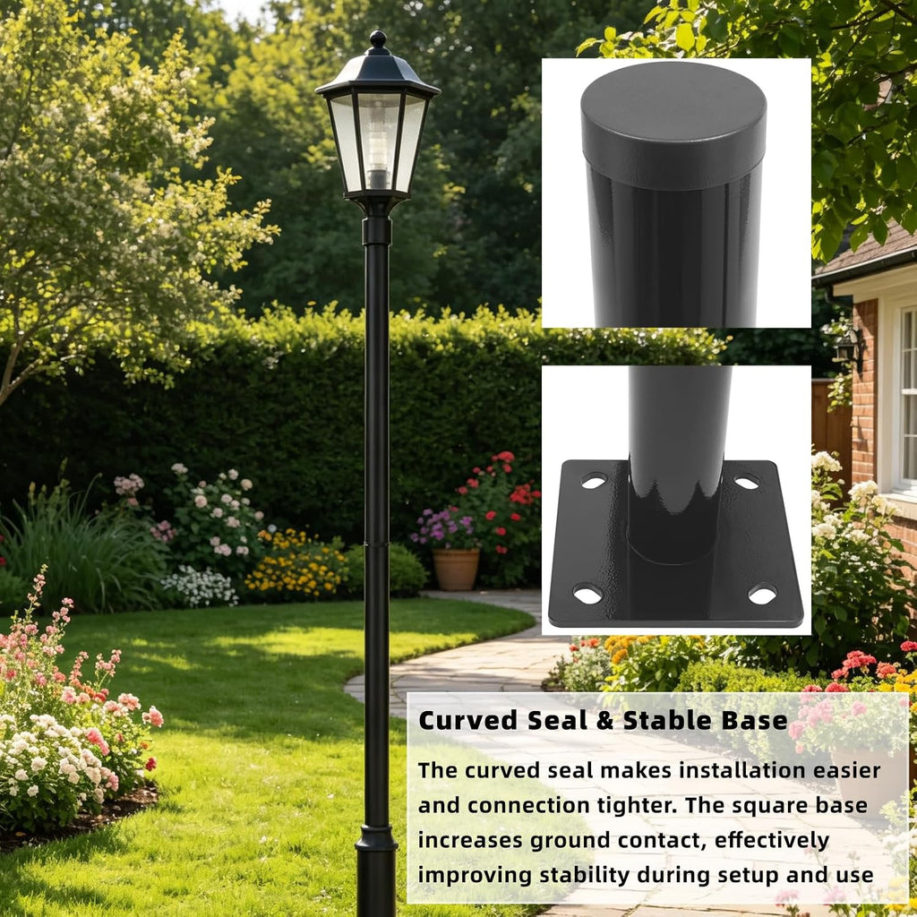 Street Light Pole, 13ft Tall Split Street Lamp Post for Outdoor Street Courtyard Parking Lot Lighting Post Fixtures with Mounting Ground Cage, Patio Lighting Pole (13FT 76mm)
