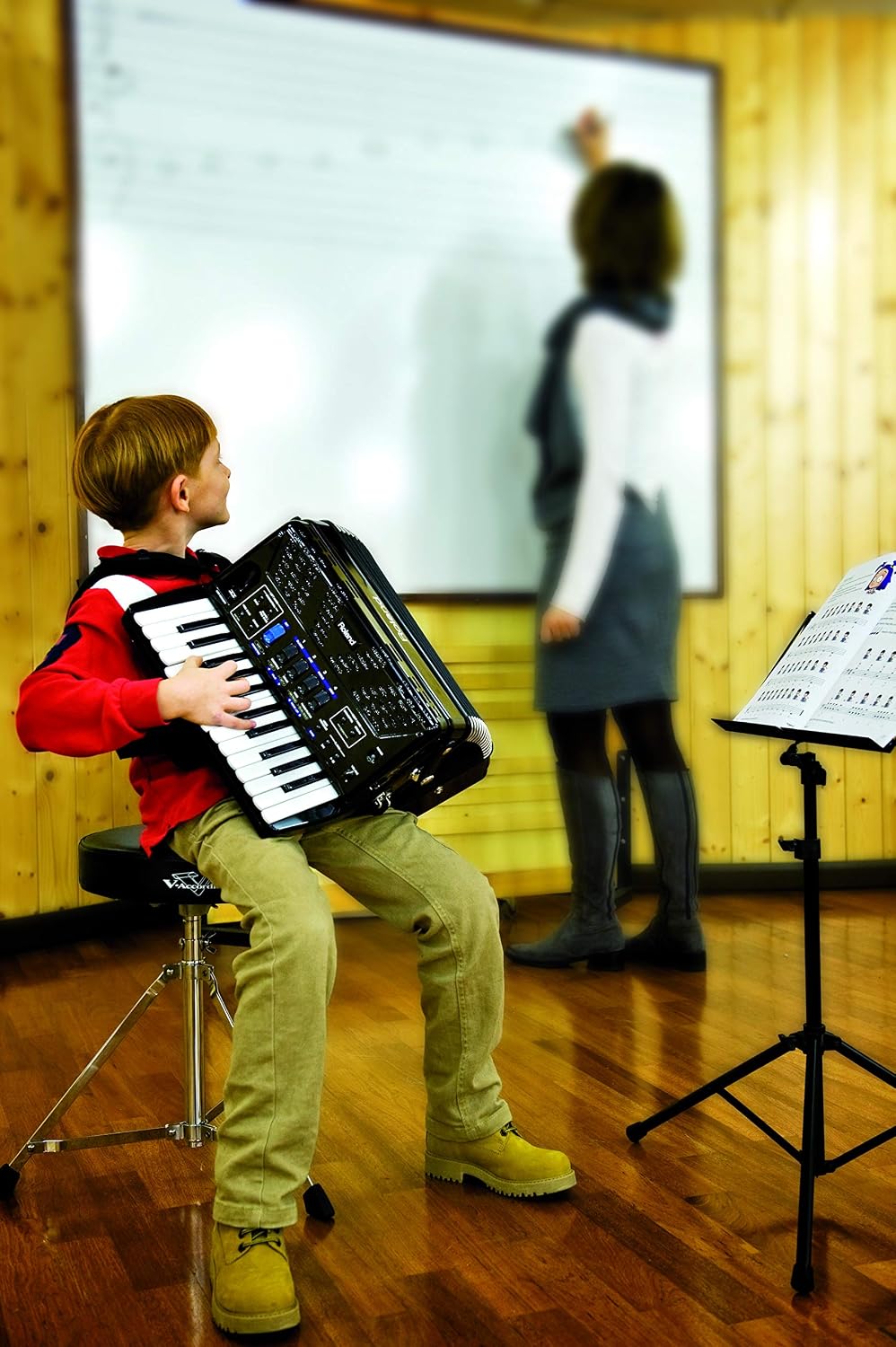 Roland FR-1X Premium V-Accordion Lite with 26 Piano Keys and Speakers, Red (FR-1X-RD)
