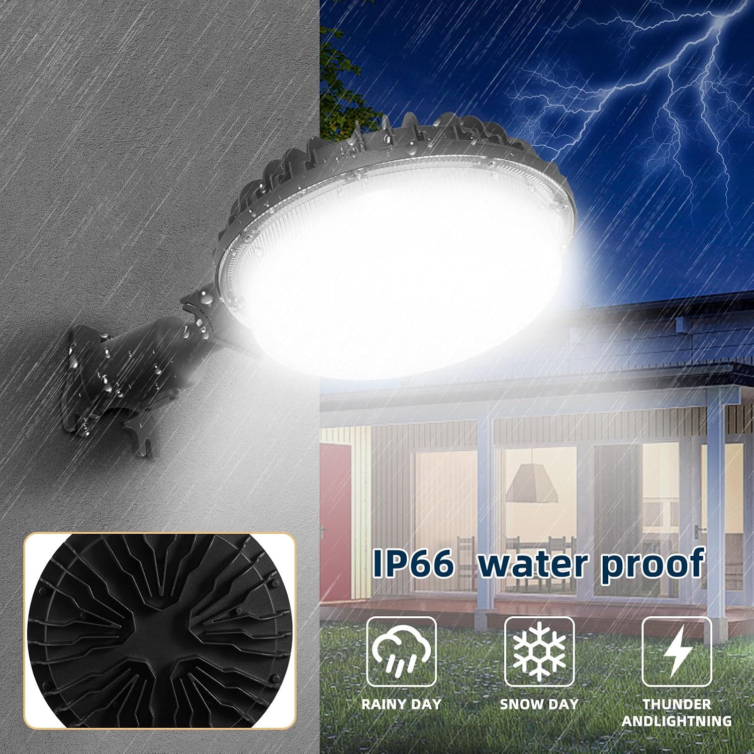 Sararoom 10Pack 300W LED Barn Light, 30000LM 6500K Cold White Dusk to Dawn Outdoor Lighting with Photocell, 120° Lighting Angle IP66 Waterproof Area Street Light for Entrance Courtyard Warehouse