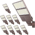 ADUB 9PCS LED Parking Lot Light 350W 280W 210W,LED Shoebox Light 5700K 5000K 4500K Arm&Slip Fit Mount,ETL Listed Outdoor Pole Light with Photocell,IP65 Commercial Street Area Flood Lighting