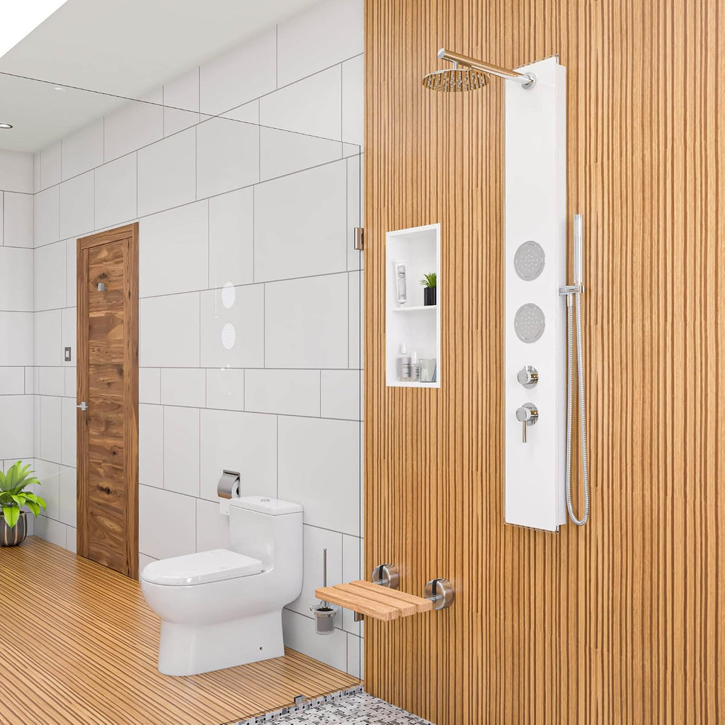 EAGO TB351 Dual Flush Eco-Friendly Ceramic Toilet, White, 1-Piece