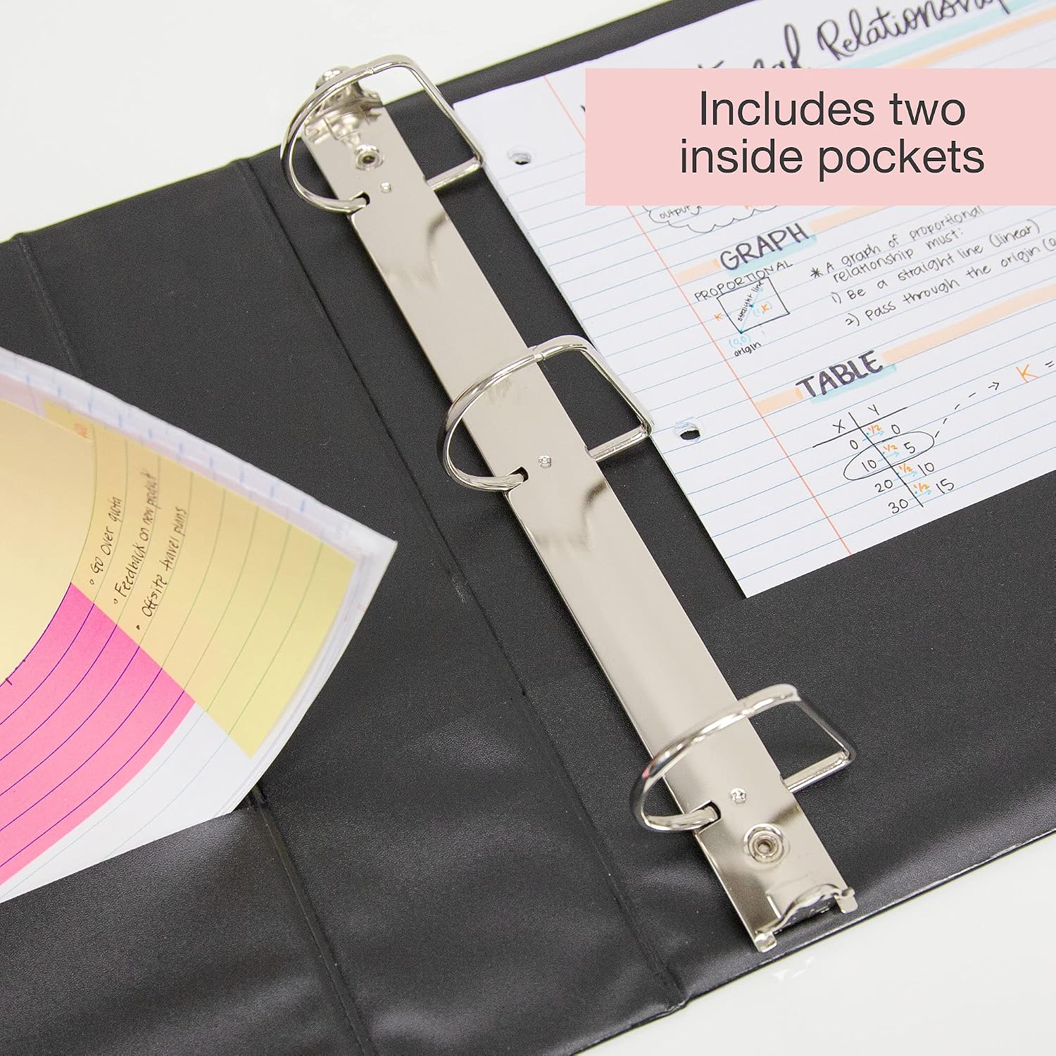 BAZIC Products 3 Ring Binder 3' View Binders Slant D Ring Organizer - Black, Hold 600 Sheets Paper, for School Office Home, 12-Count