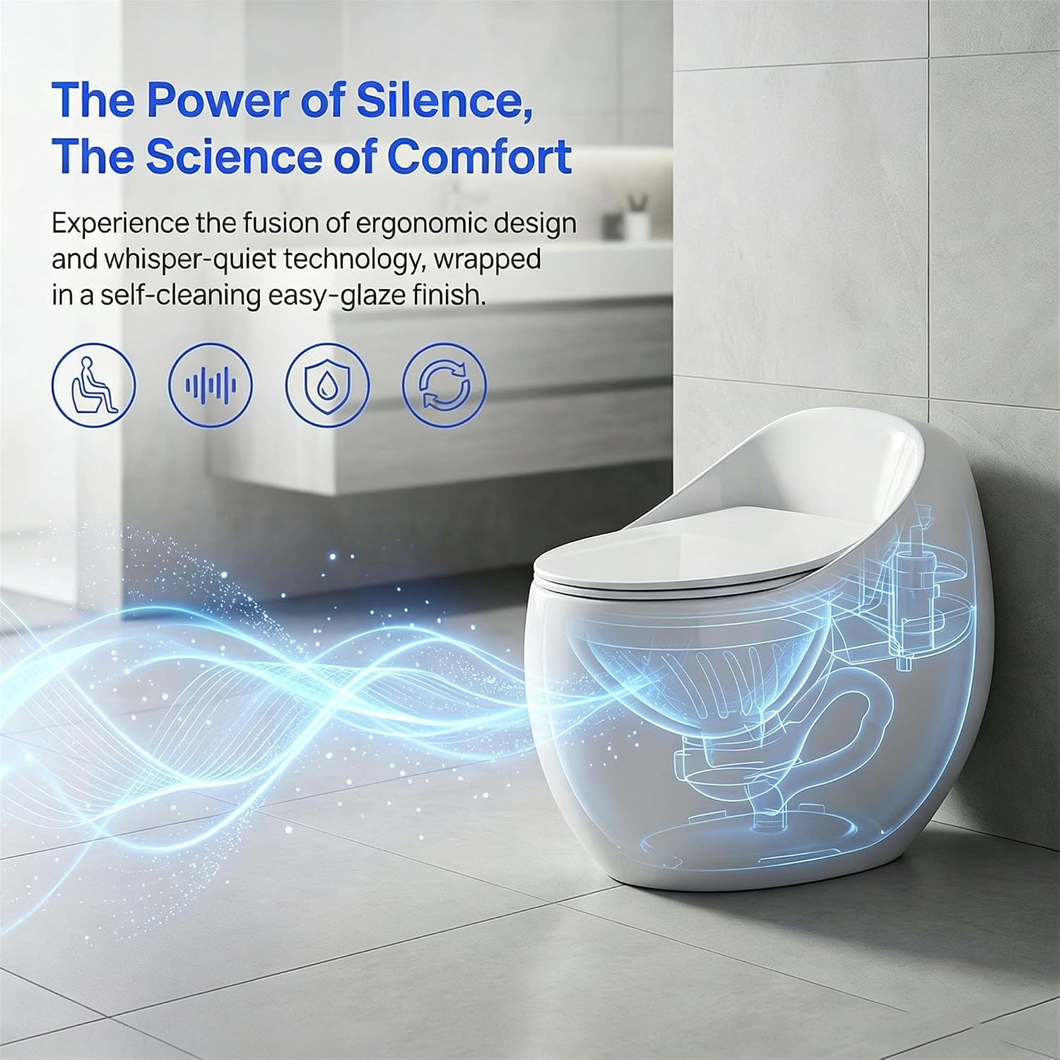 Compact One Piece Toilet, Pressure Assisted Flush 1.45 Gallons GPF Elongated Standard Toilet for Bathroom, 12' Rough-In, Floor Mounted Comfort Height, White (Seat Included)