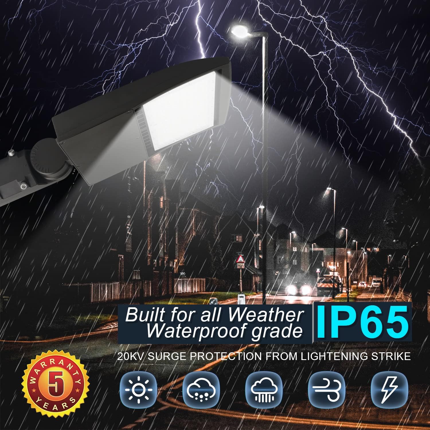 480V 150W LED Parking Lot Light, 21000LM 5000K LED Shoebox Area Light, Dimmable Commercial Outdoor Street Lighting (650W HID/HPS Equivalent), IP65 20KV Surge Protection, AC277-480V UL Listed