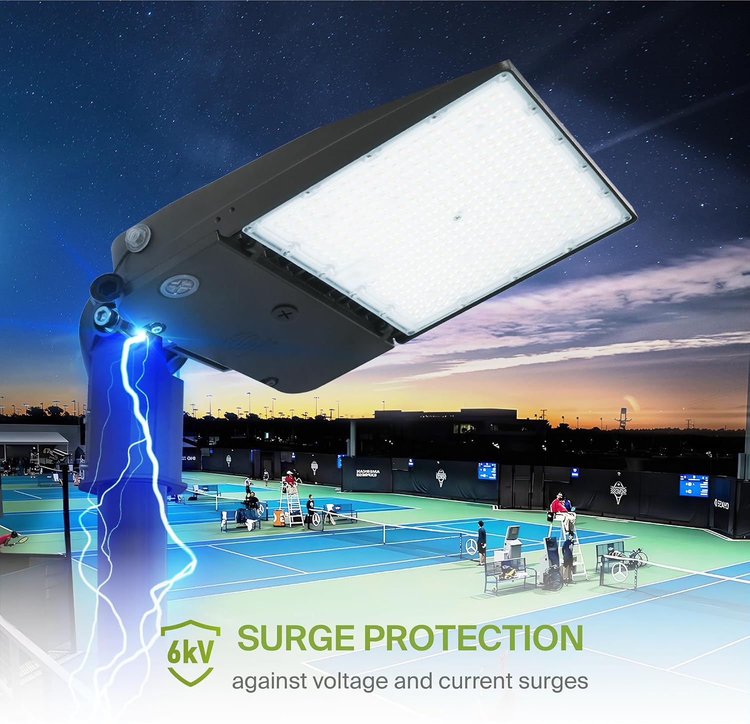 ASD LED Parking Lot Light Fixture | 100-150W 26000LM 3000-5000K 100-277V IP66 | 3CCT, Dimmable, Photocell, Waterproof, DLC, UL Listed | Dusk to Dawn Outdoor Lamp, Shoebox Area Lighting | Black