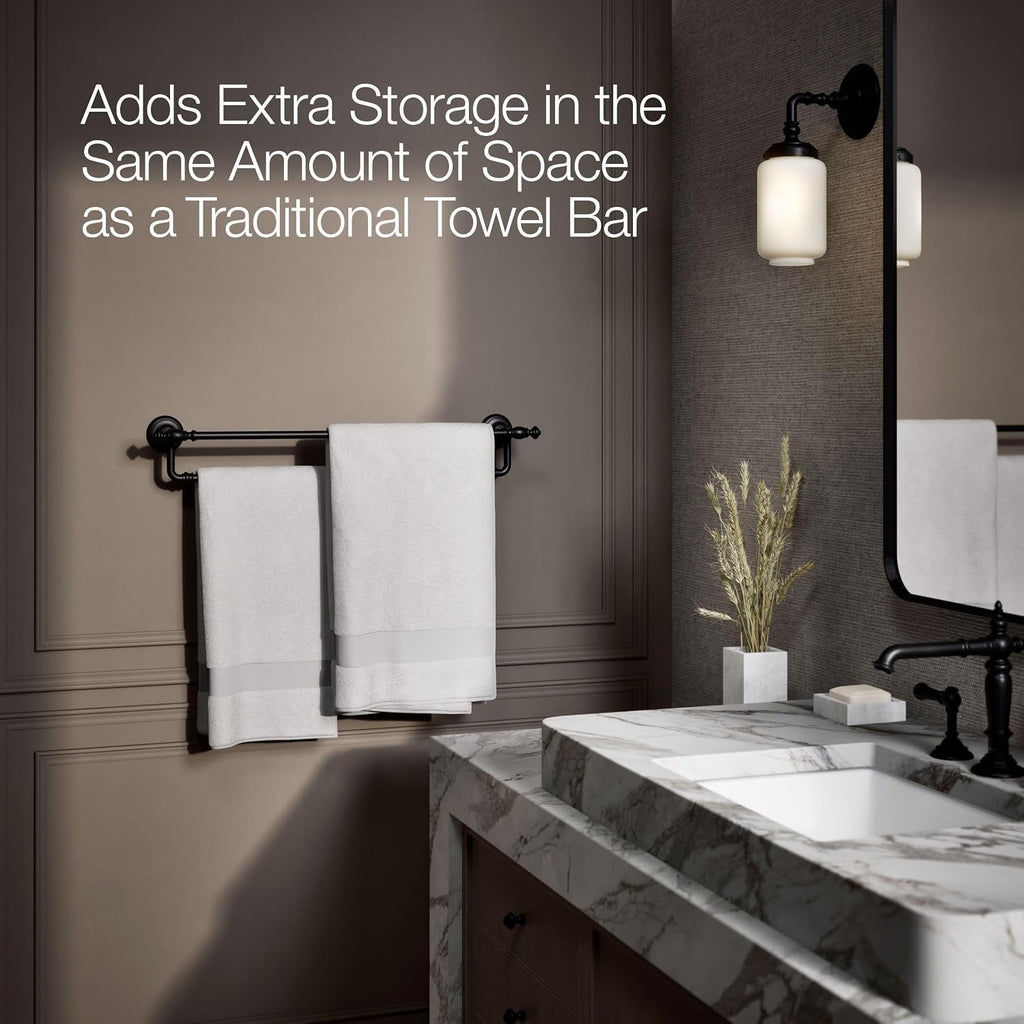 Kohler 72570-BL Artifacts® 24' Double Towel bar, Matte Black