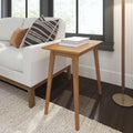 Plank+Beam Mid Century Modern Rectangular Side Table, End Table for Living Room, Wooden Bedside Table, Small End Table for Office Space, Pecan
