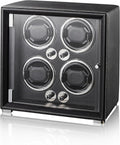 Watch Winder for 2/4/6/9 Automatic Watches, high-end Leather Making, Super Quiet Mabuchi Motor, Two Power Modes, Built-in led Lights