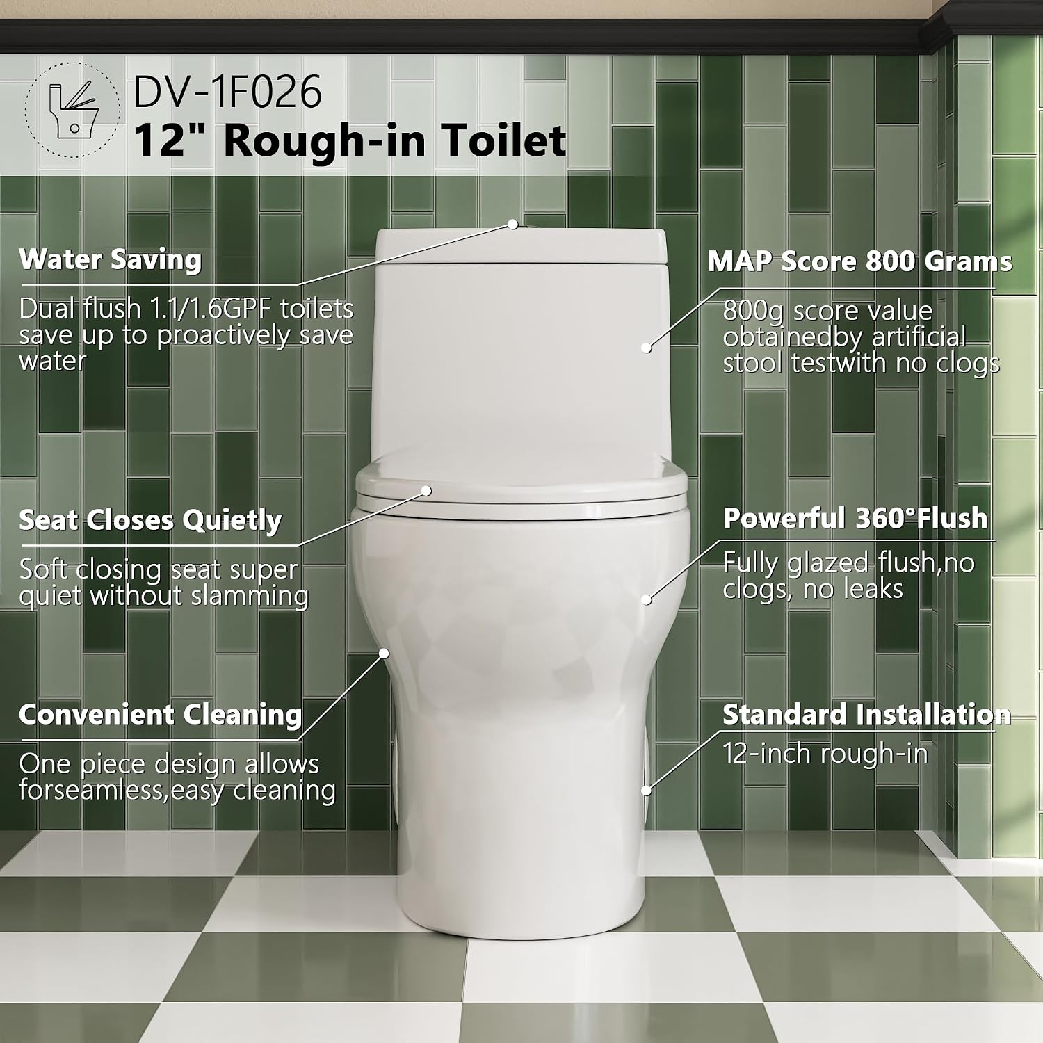 Swiss Madison Well Made Forever SM-1T277, Sublime II One-Piece Round Toilet & DeerValley DV-1F026 Ally Dual Flush Elongated Toilet with Soft Close Seat, High-Efficiency Supply