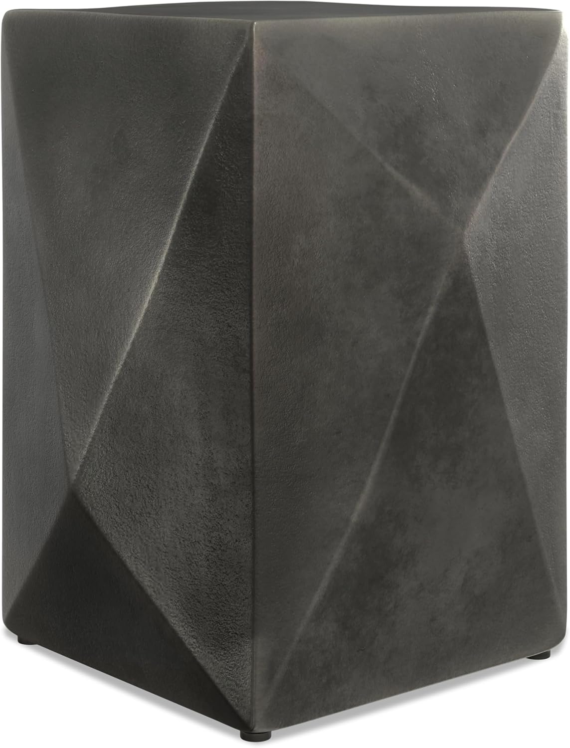SIMPLIHOME Danner Side Table – 14 inch Wide Cast Aluminum Square Accent Table in Graphite, Modern Industrial End Table for Living Room, Bedroom, or Office with Sturdy Base, Assembled