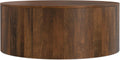 SIMPLIHOME Millbury Drum Coffee Table - 36 inch Wide Solid Mango Wood Round Living Room Table in Walnut Brown, Contemporary Cocktail Table for Family Room or Lounge with Large Surface, Assembled