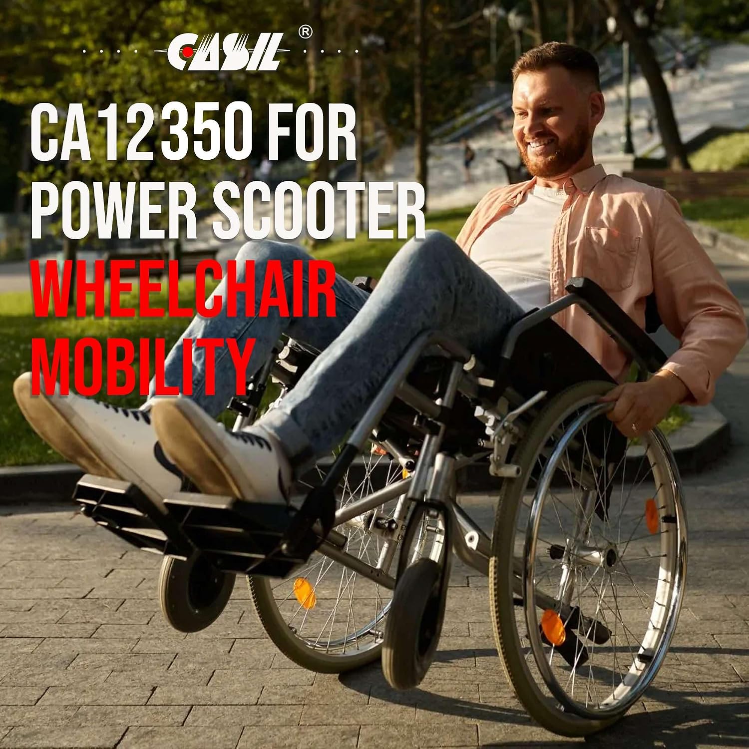 Casil 2 Pack U1 Deep Cycle AGM Battery 12V 35Ah | UB12350 Replacement | Sealed Lead Acid | Compatible with Jazzy Select GT, Pride Mobility Scooters & Wheelchairs
