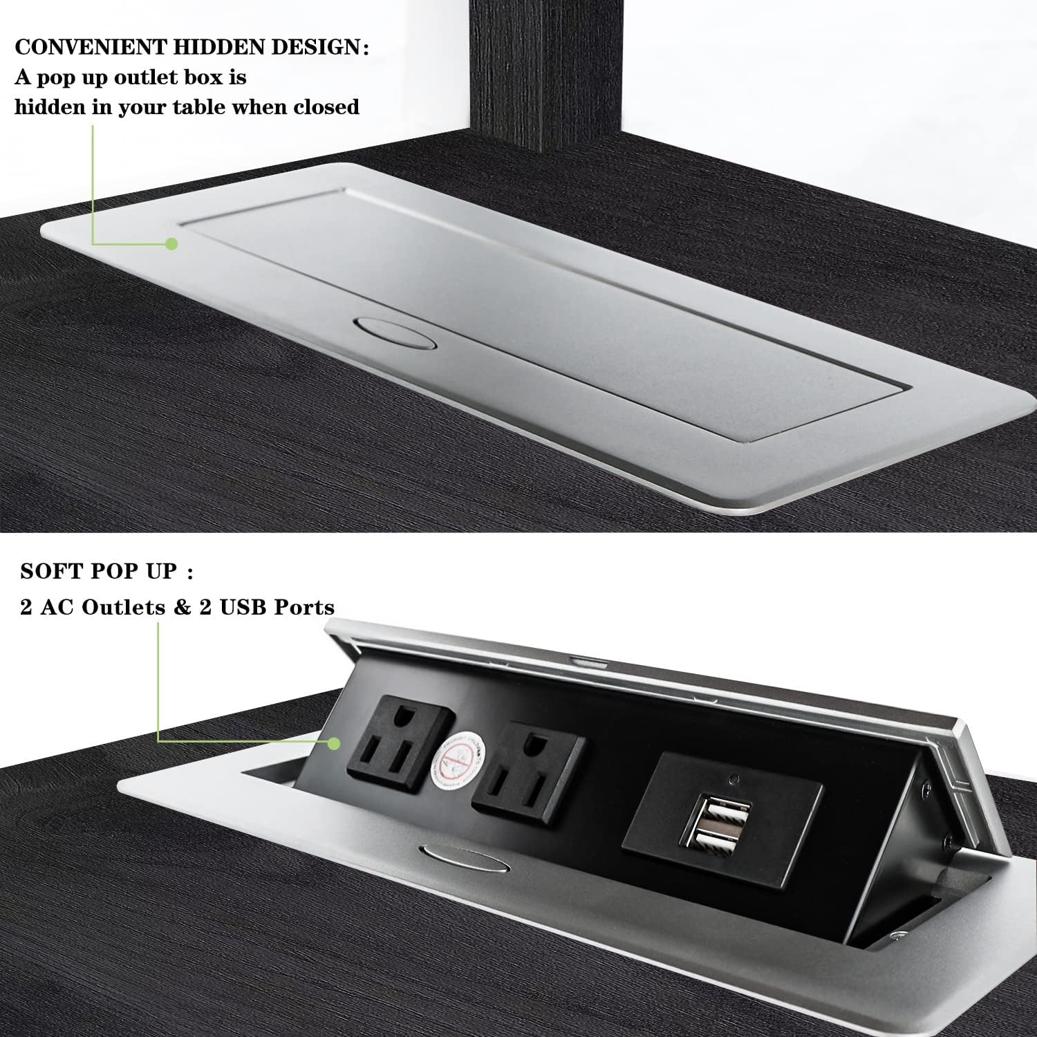 FAGAGA End Table, End Tables Living Room, Storage End Tables, Side Table with Charging Station, Charging Nightstand for Bedroom/Living Room/Office
