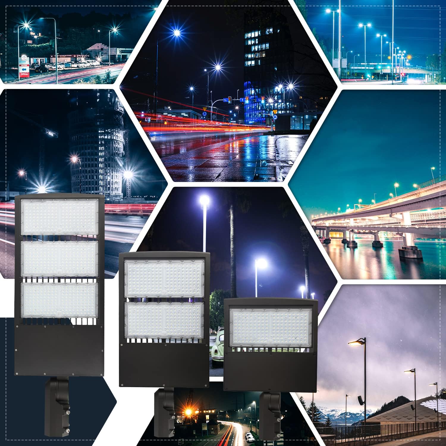 150W LED Parking Lot Light, 21000LM(140lm/w) LED Shoebox Area Light, 5700K Dimmable Commercial Outdoor Street Lighting (650W HID/HPS Equivalent) with Slip Fitter Mount, IP65 100-277VAC UL Listed