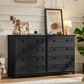 Joaxswe Farmhouse 4 Drawer Dresser for Bedroom Set of 2, 35' Tall Small Dressers & Chest of Drawers, Rustic Wood Dresser with Metal Handle, Storage Organizer Closet for Living Room, Hallway, Entryway