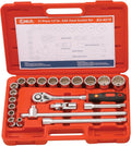 Genius Tools 21 Piece 1/2' Dr. SAE Hand Socket Set (12-Point) EU-421S