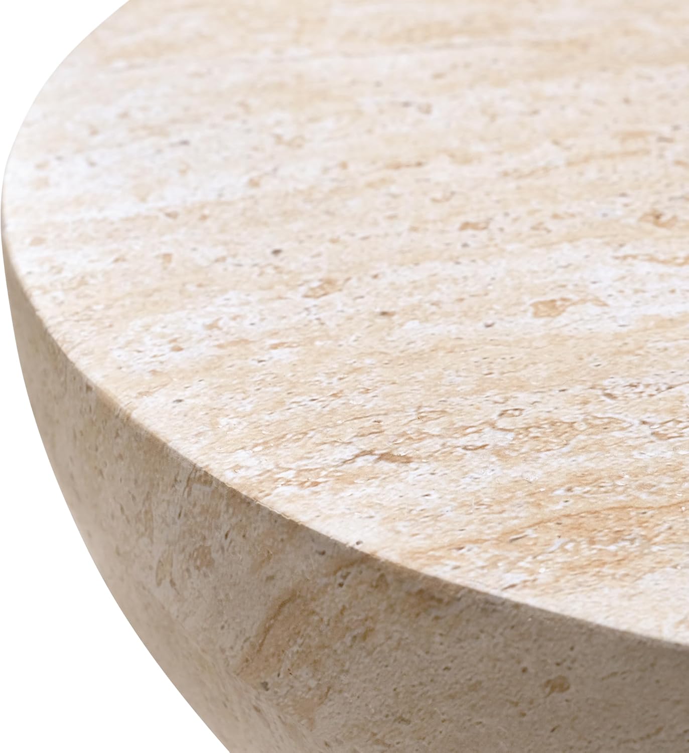 Empire Art Direct Double Hourglass Travertine Stone Finish Italian Design MgO Side Accent Table, Living Room, Bedroom & Office, 15.7x15.7 x18.5