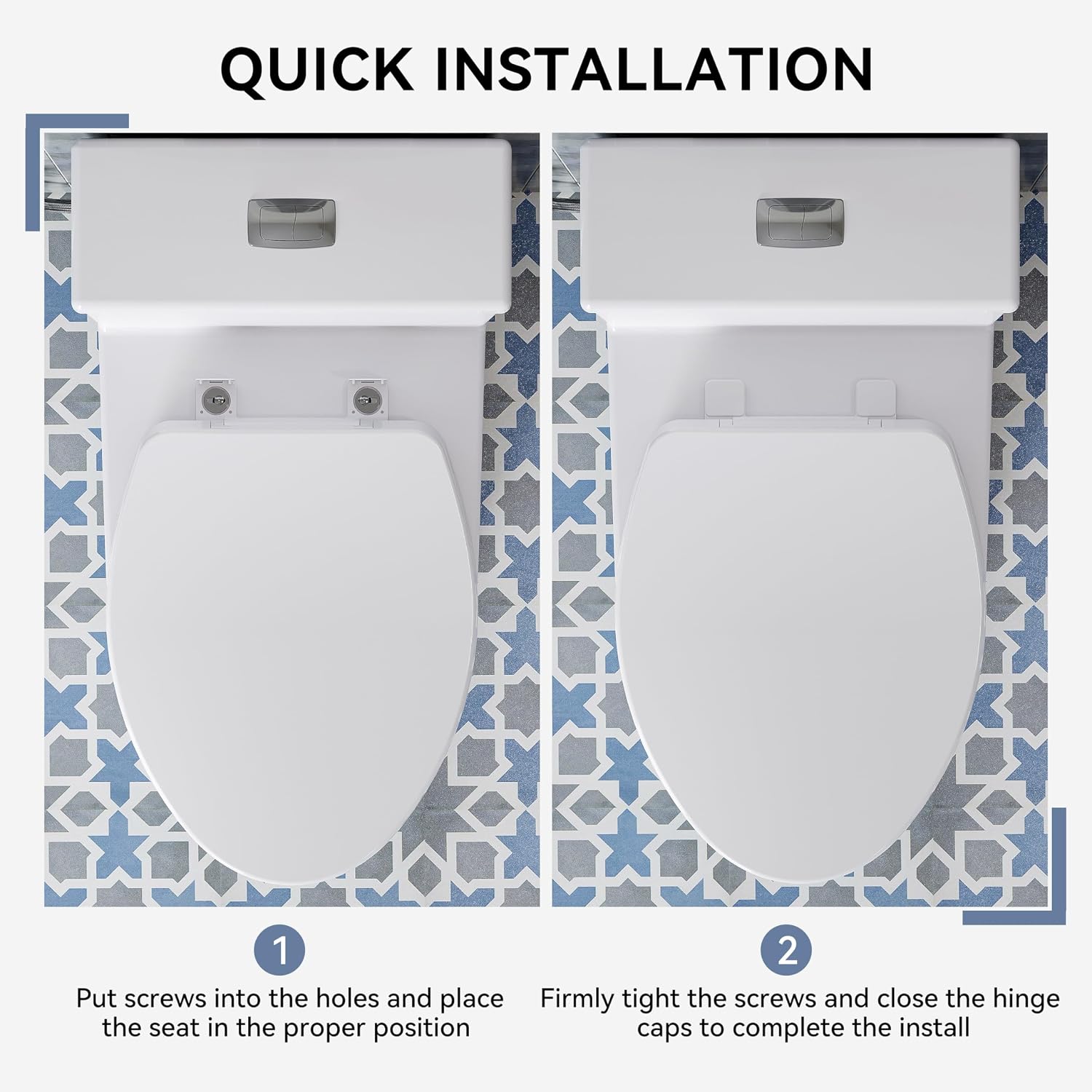 HOROW T0350W One-Piece Elongated Toilet, 17' ADA Chair Height, Dual Flush 0.8/1.28 GPF, MaP 1000g Powerful Flush, Soft-Close Seat, Skirted Design, Square Flush Button, 12' Rough-In, White