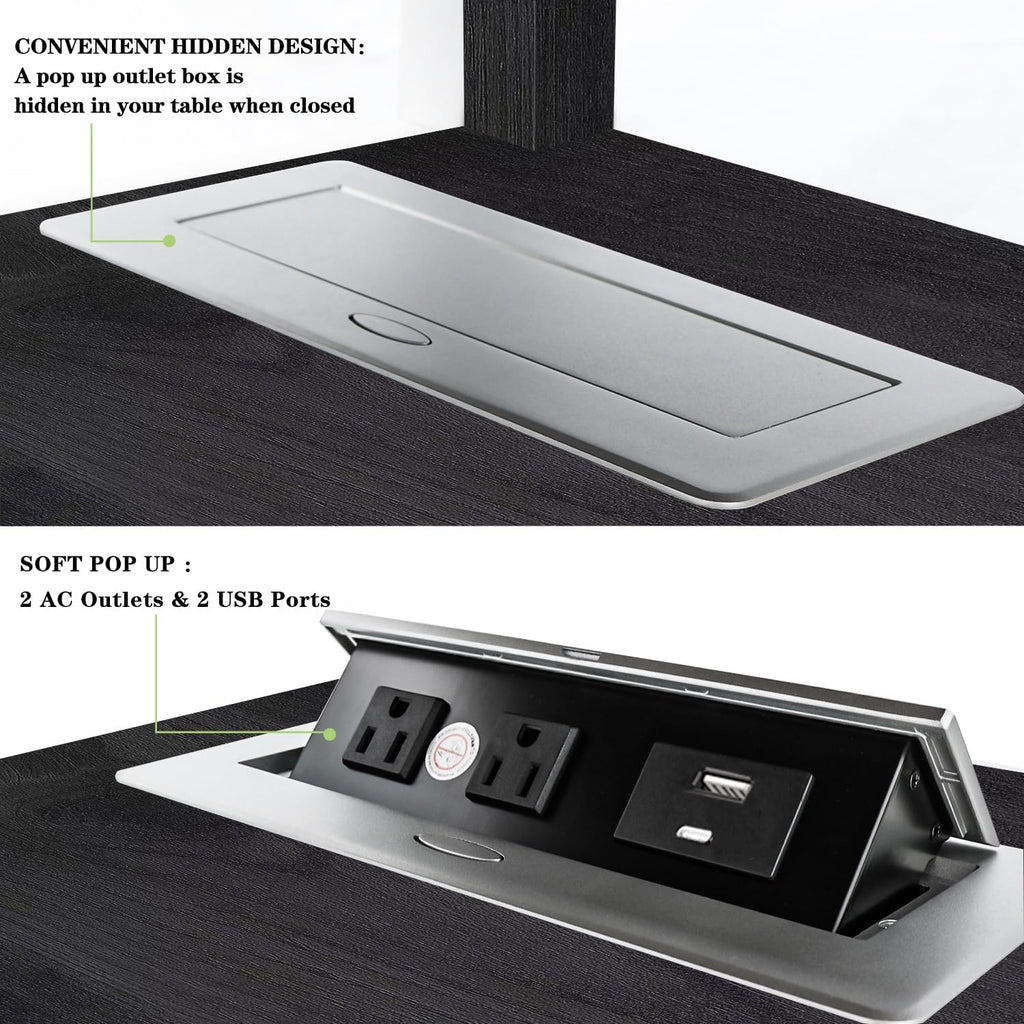 HIFYOBRO End Table with Safe Charging Station, Narrow Side Table with USB Ports & Outlets, Nightstand with Adjustable Shelf & Glass Door, Small Storage Table for Living Room, Bedroom