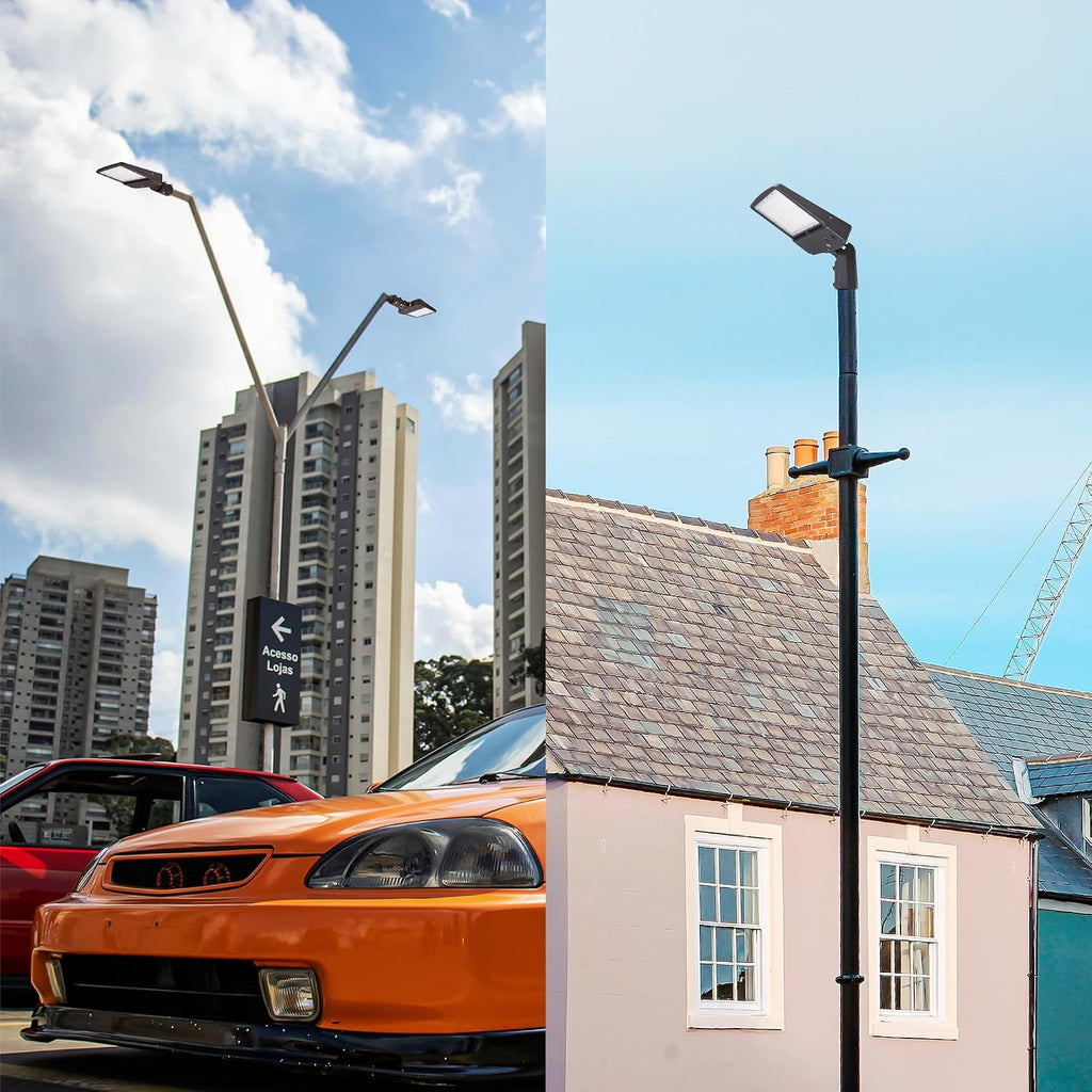 480V 150W LED Parking Lot Light, 500W MH Equiv. 21000LM LED Shoebox Pole Lights 5000K Daylight, Slip Fitter Mount Commercial Area Lights for Street, Parking Lot, 277-480V AC UL Listed