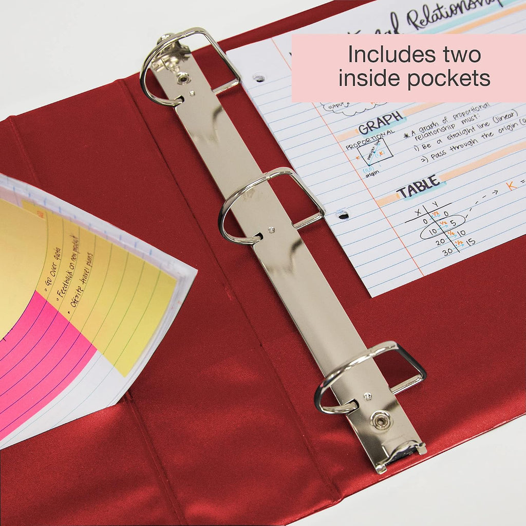BAZIC Products 3 Ring Binder 3' View Binders Slant D Ring Organizer - Burgundy, Hold 600 Sheets Paper, for School Office Home, 12-Count
