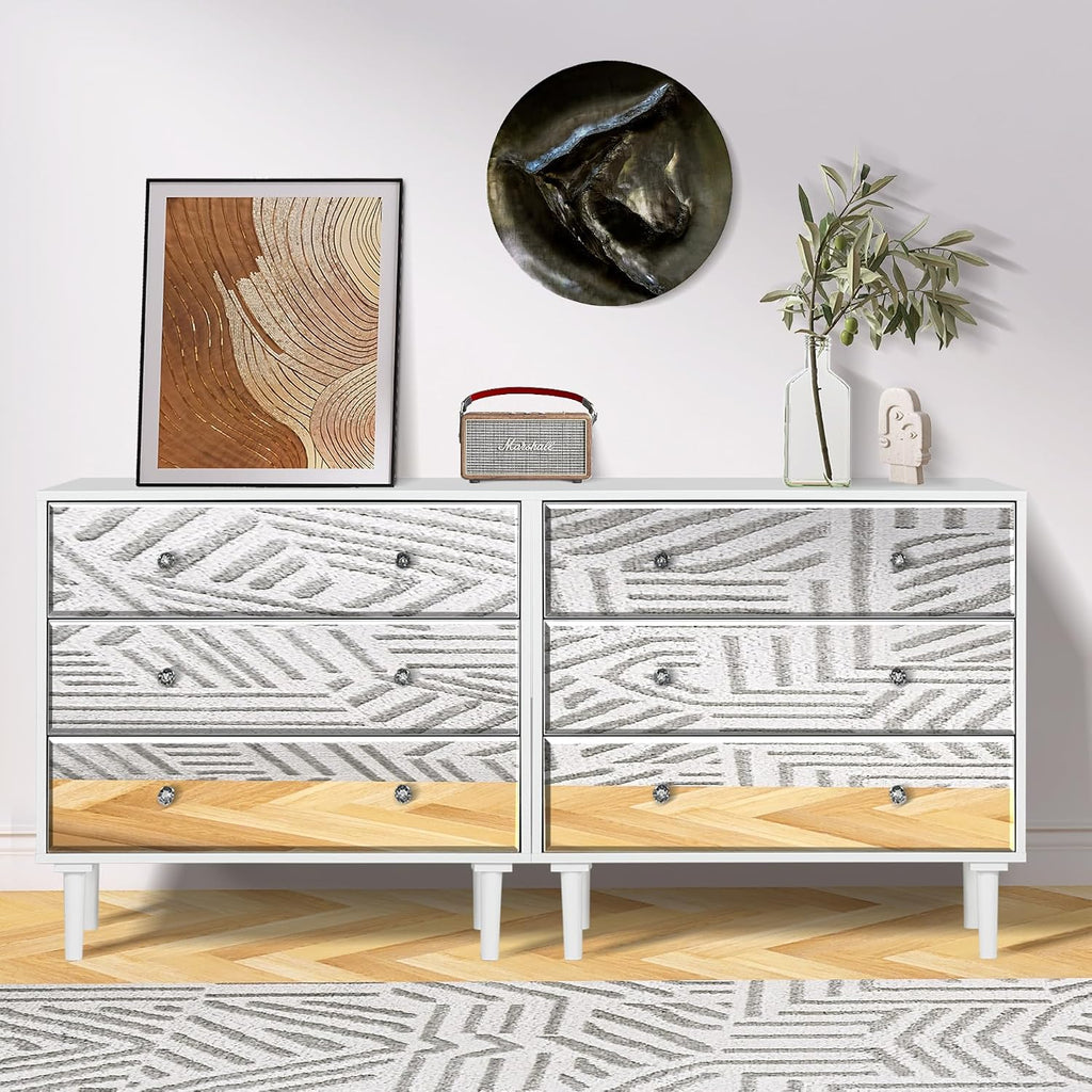 STHOUYN White Nightstand Set of 2 with 3 Drawers, Mirrored Bed Side Tables Bedroom, Modern Bedside Table Set of 2 with Storage, Decorative Night Stand for Living Room(White)