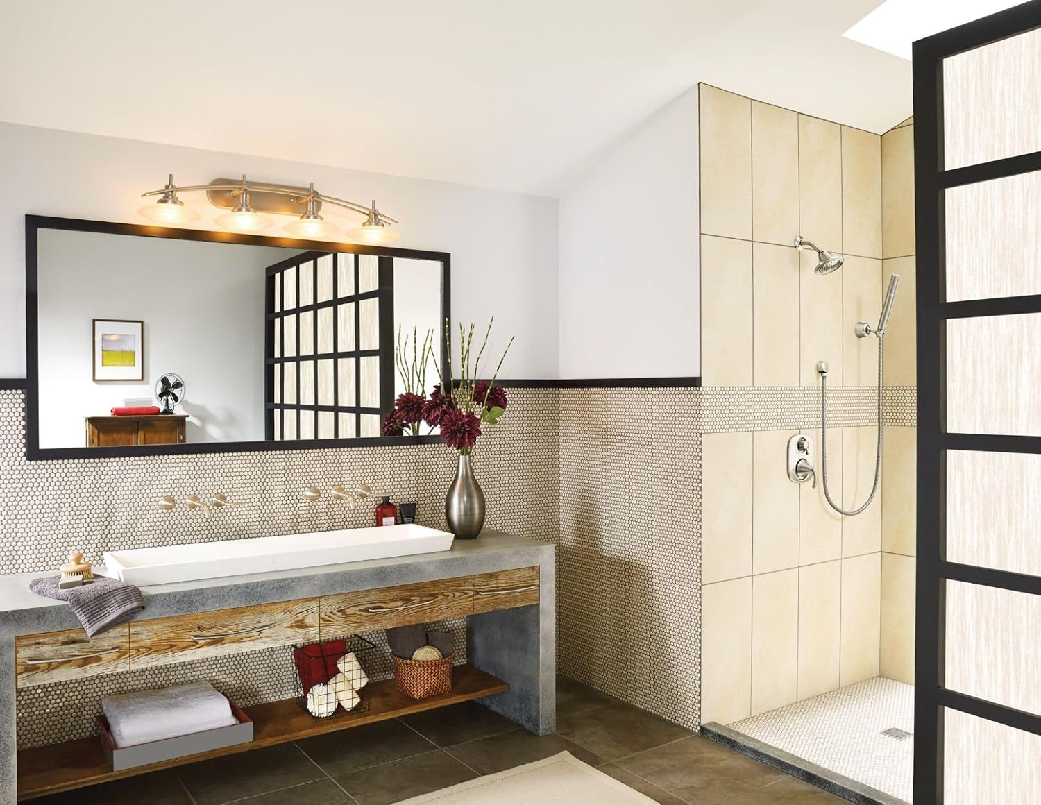 Moen Fina Brushed Nickel Eco-Performance Handheld Showerhead with Wall Bracket and 69-Inch-Long Hose, S11705EPBN