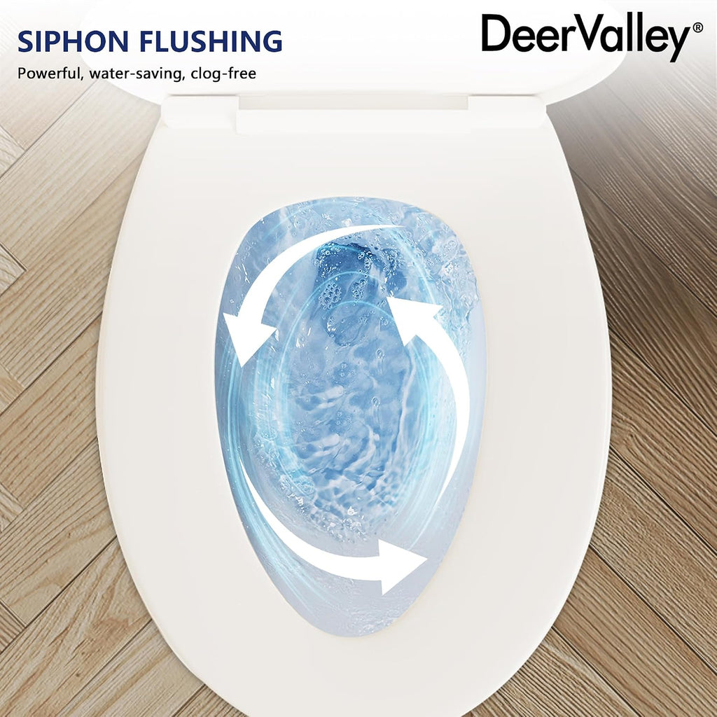DeerValley 21-Inch Extra Tall Two-Piece Toilet, Elongated Bowl, Single Flush 1.28 GPF, ADA Comfort Height, Includes Soft Close Seat, Designed for Senior Comfort and Ease of Use