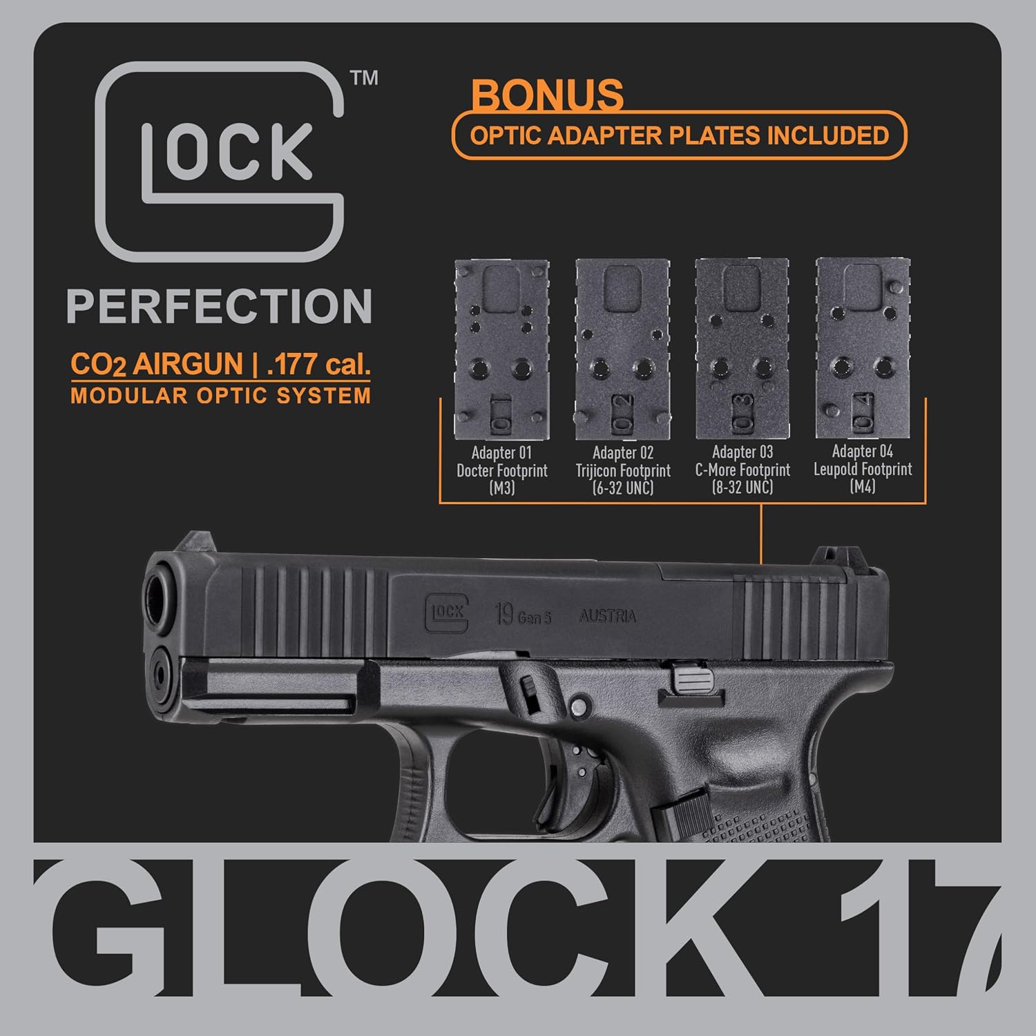 Glock 19 Gen 5 MOS .177 Caliber BB Gun Pistol