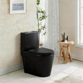 Dual Flush One Toilet, Water Saving Elongated Comfort Height Floor Mounted, Soft Close Seat, 1000 Gram Map Flushing SToilet, Matte Black GF 26T01 MB