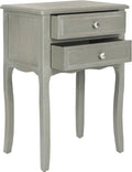 SAFAVIEH Furniture - Lori 2-Drawer End Table - Ash Grey - Solid Wood - Farmhouse Classic Design - Ideal for Living Room, Entryway, Home Office, 18.1' W x 13' D x 26.8' H - Fully Assembled (AMH6576B)