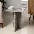 JONATHAN Y MTB1104A Cecil 18.5' Contemporary Natural Marble Handmade T-Shaped End Table for Living Room, Bedroom, Bathroom, Gray/Beige
