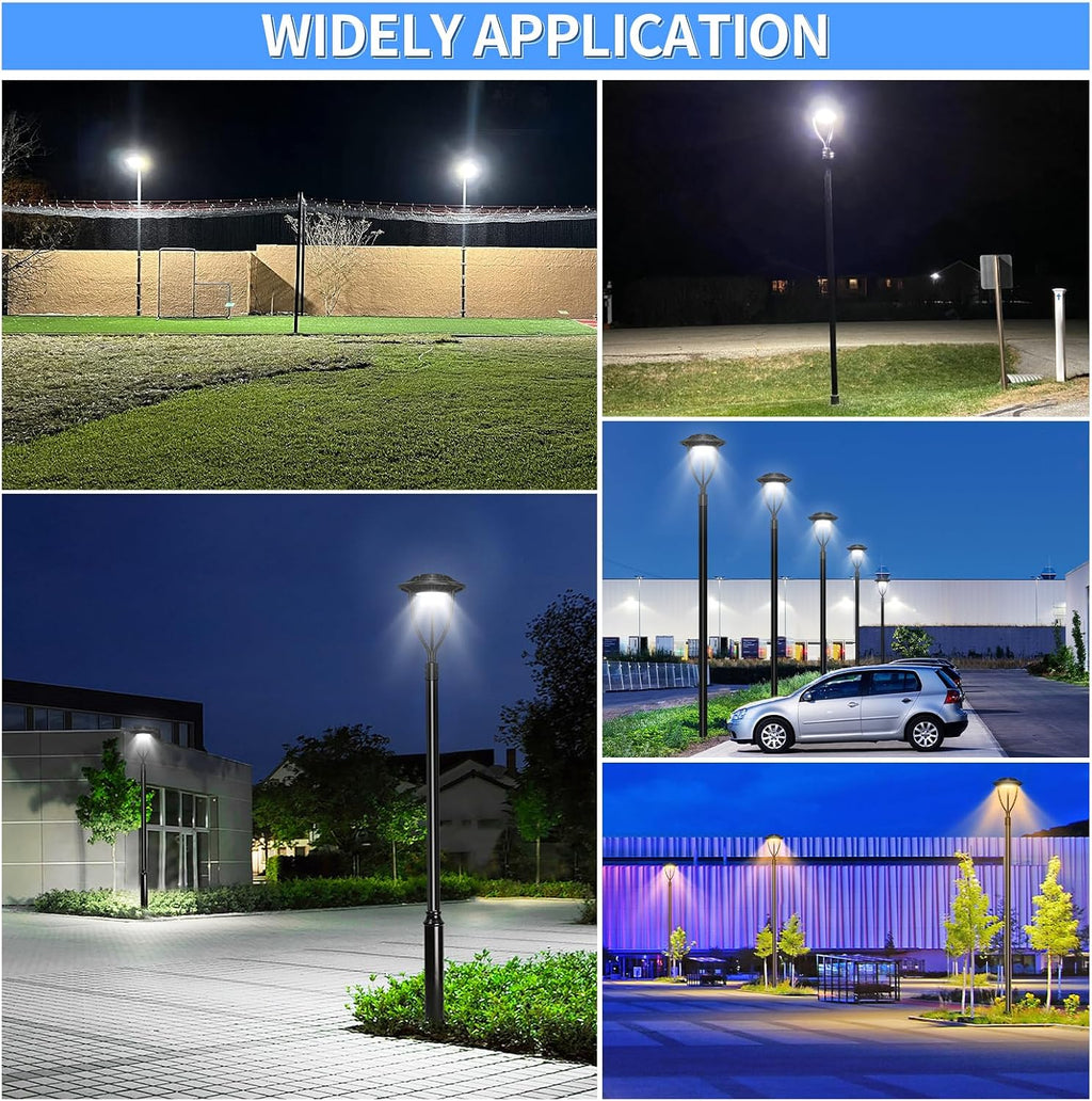 ADUB LED Post Top Light 80W 60W 48W, 3000K 4000K 5000K Adjustable LED Post Light with Photocell, ETL Listed Outdoor Pole Fixture, IP65 Commercial Post Lighting for Parking lot Yard, AC100-277V