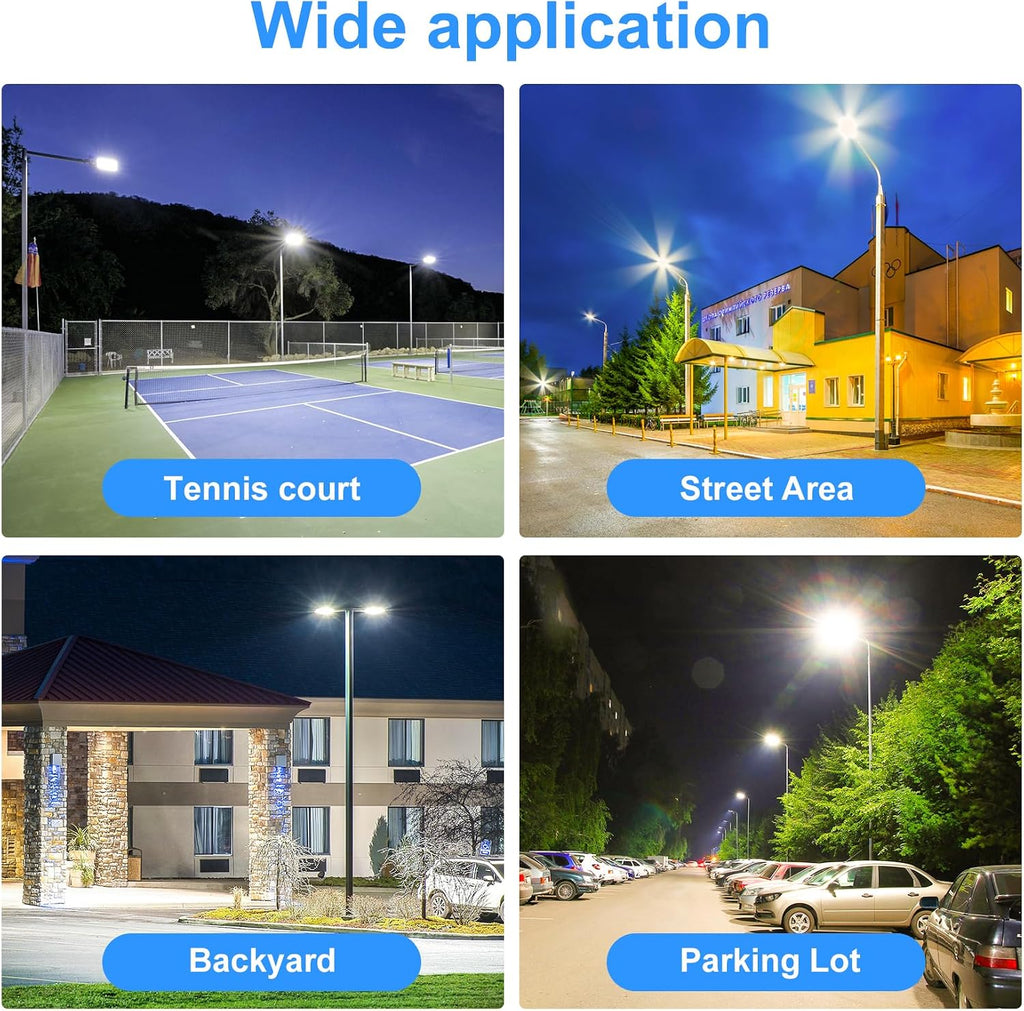 ADUB LED Parking Lot Light 320W/240W/200W Tunable 3000K 4000K 5000K Adjustable 48000LM 0-10V Dimmable ETL Listed IP65 Shoebox Flood Light w/Photocell & Slip Fitter Outdoor Commercial Area AC100-277V
