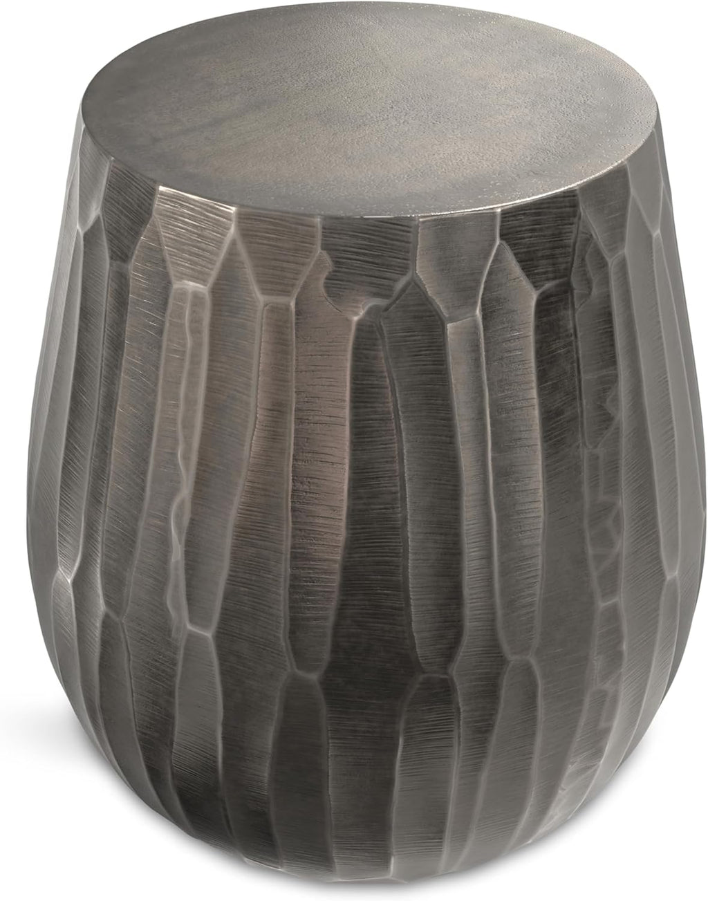 SIMPLIHOME Nellie Metal Table - 19 inch Wide Cast Aluminum Round Side Table in Graphite, Industrial Accent Table for Living Room, Bedroom, or Office with Sculptural Design, Assembled