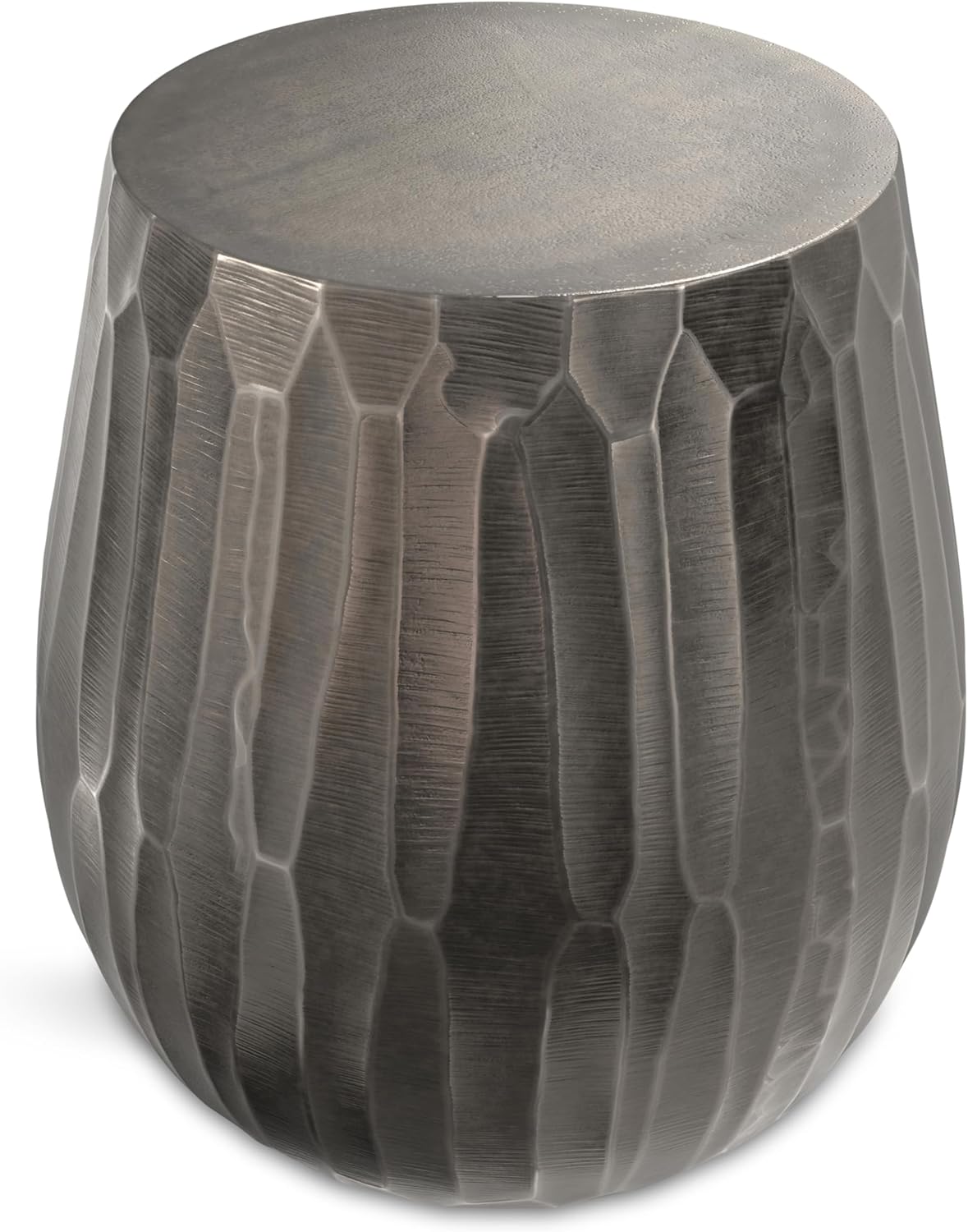 SIMPLIHOME Nellie Metal Table - 19 inch Wide Cast Aluminum Round Side Table in Graphite, Industrial Accent Table for Living Room, Bedroom, or Office with Sculptural Design, Assembled