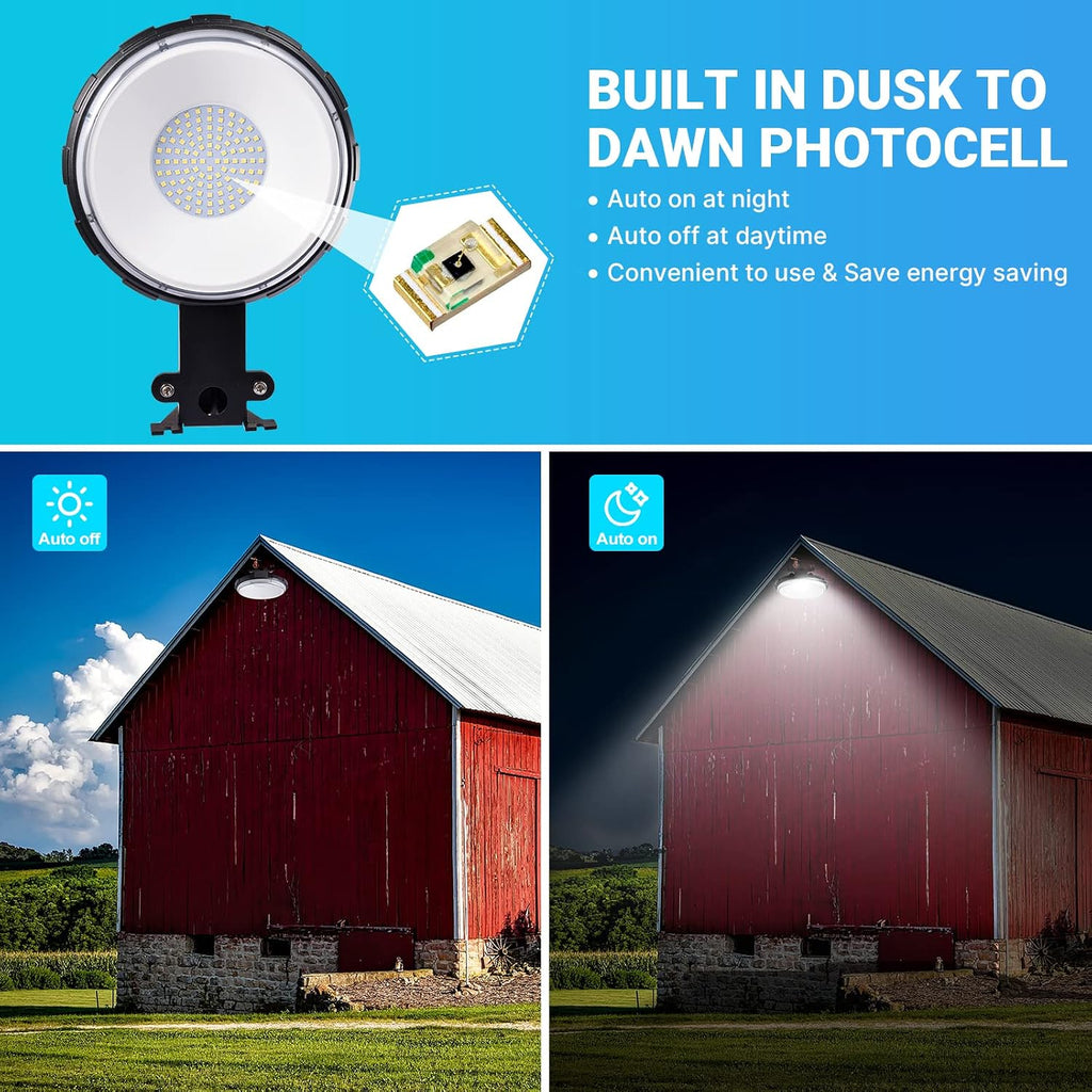 8 Pack 100W LED Barn Lights,Dusk to Dawn Outdoor Yard Lights with Photocell,10000lm 5000K Daylight IP65 Waterproof Outdoor Security/Street/Area Light - 700W MH/HPS Replacement