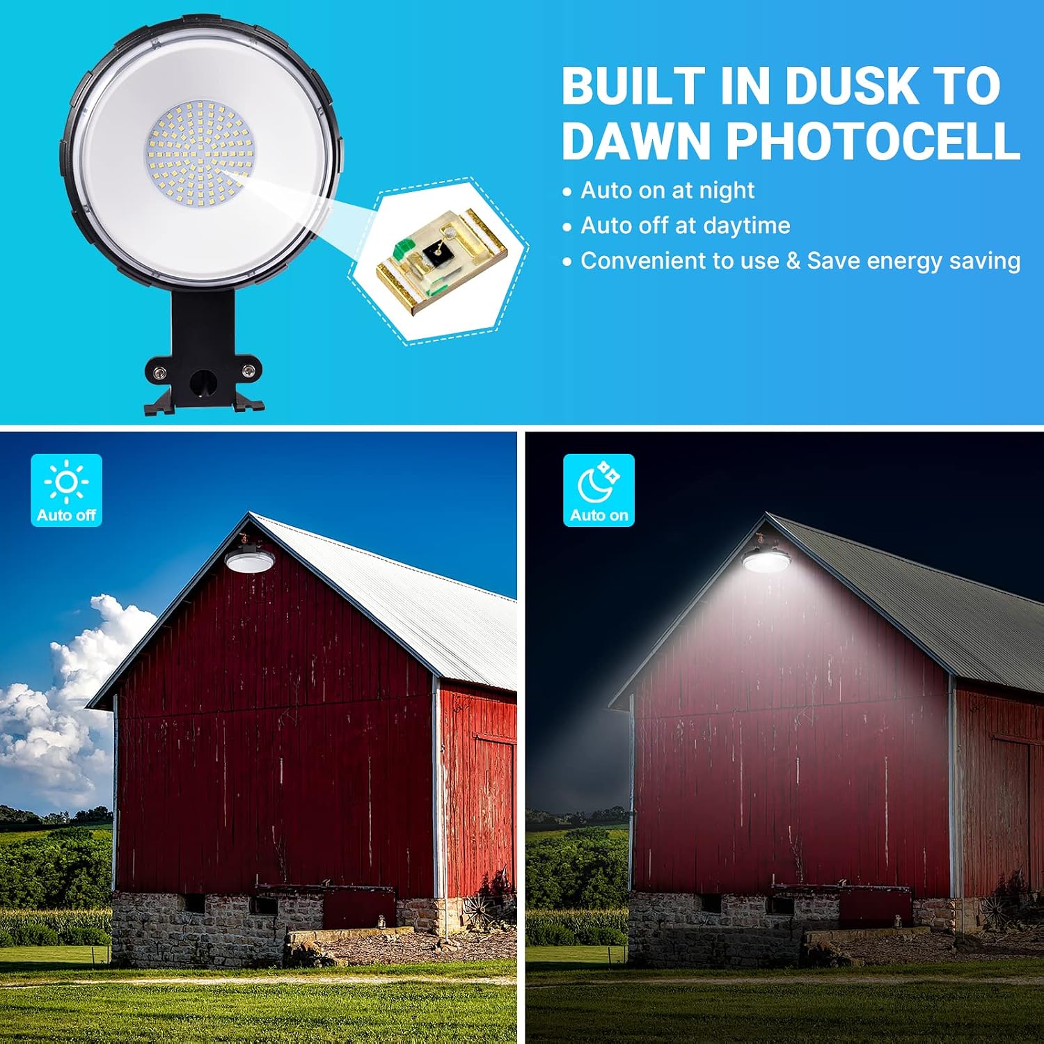 10 Pack 100W LED Barn Lights,Dusk to Dawn Outdoor Yard Lights with Photocell,10000lm 5000K Daylight IP65 Waterproof Outdoor Security/Street/Area Light - 700W MH/HPS Replacement