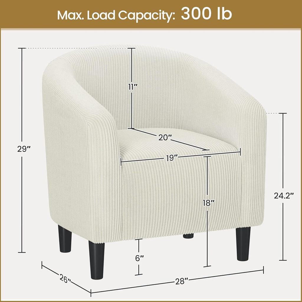 Yaheetech Barrel Chairs, Furry Accent Chairs with Soft Padded Armrest for Living Room Bedroom Waiting Room Office, Set of 2, Beige