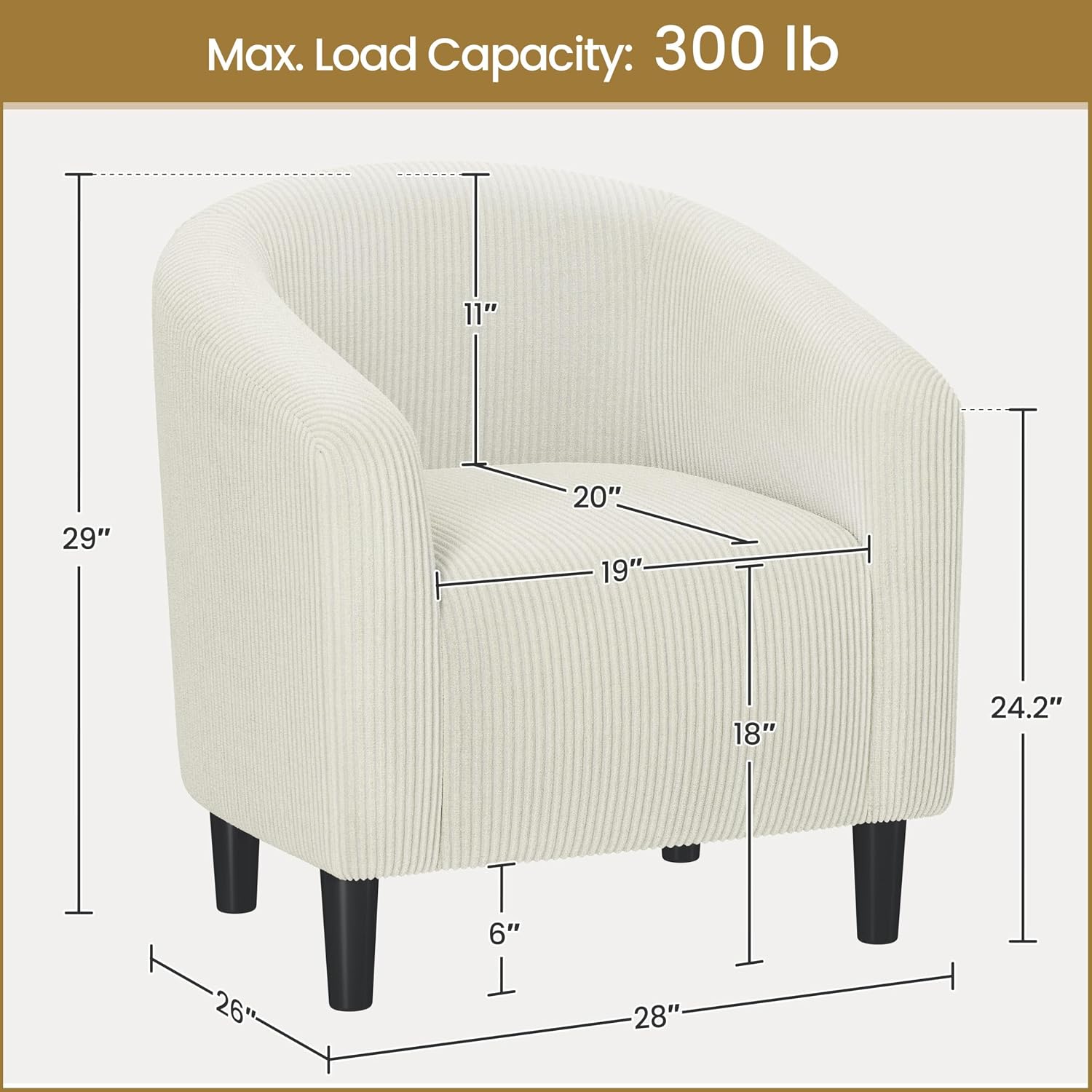 Yaheetech Barrel Chairs, Furry Accent Chairs with Soft Padded Armrest for Living Room Bedroom Waiting Room Office, Set of 2, Beige