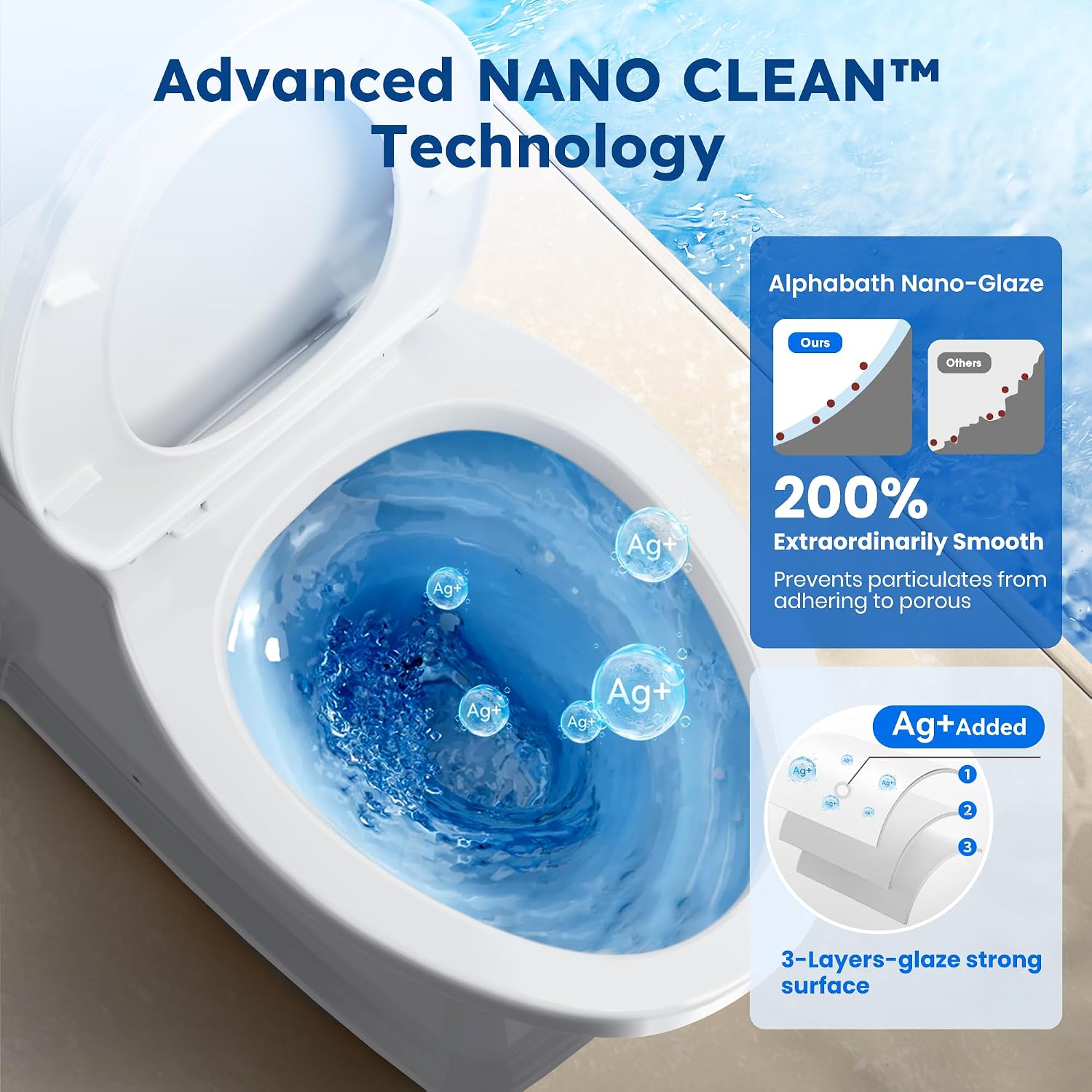 17.3' ADA Comfort Height Toilets with Hidden Drainage Port, 14' Wide Bowl Two Piece Toilets for Bathrooms, Tall Height, 1.28 GPF Single Power Flush Toilet with Jet Flush, 12' Rough In