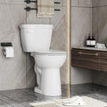 Two Piece Toilet, ADA Height, Elongated Toilet Seat, 1.28 GPF Water Efficient, Side Push Handle, CUPC Certified, Modern Bathroom Toilet
